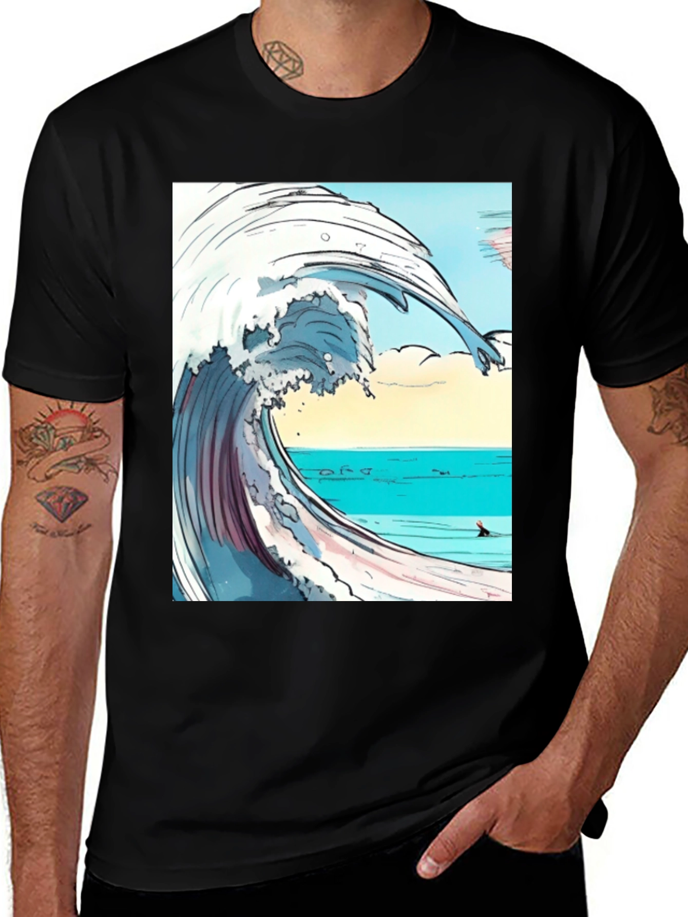 Wave Graphic Print Tee