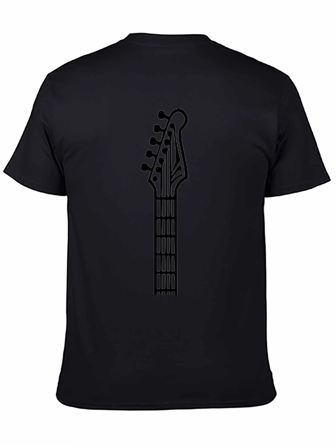 Guitar Headstock Graphic Tee - Black