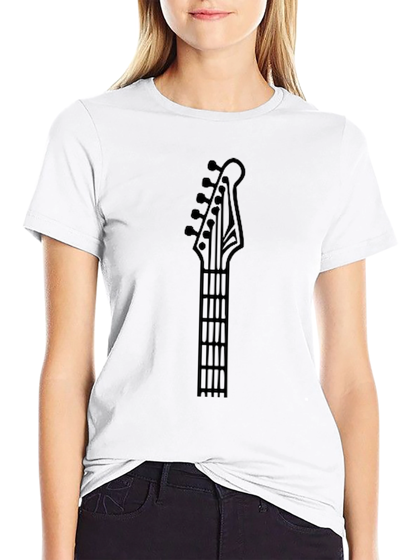 Guitar Headstock Graphic Tee - Black