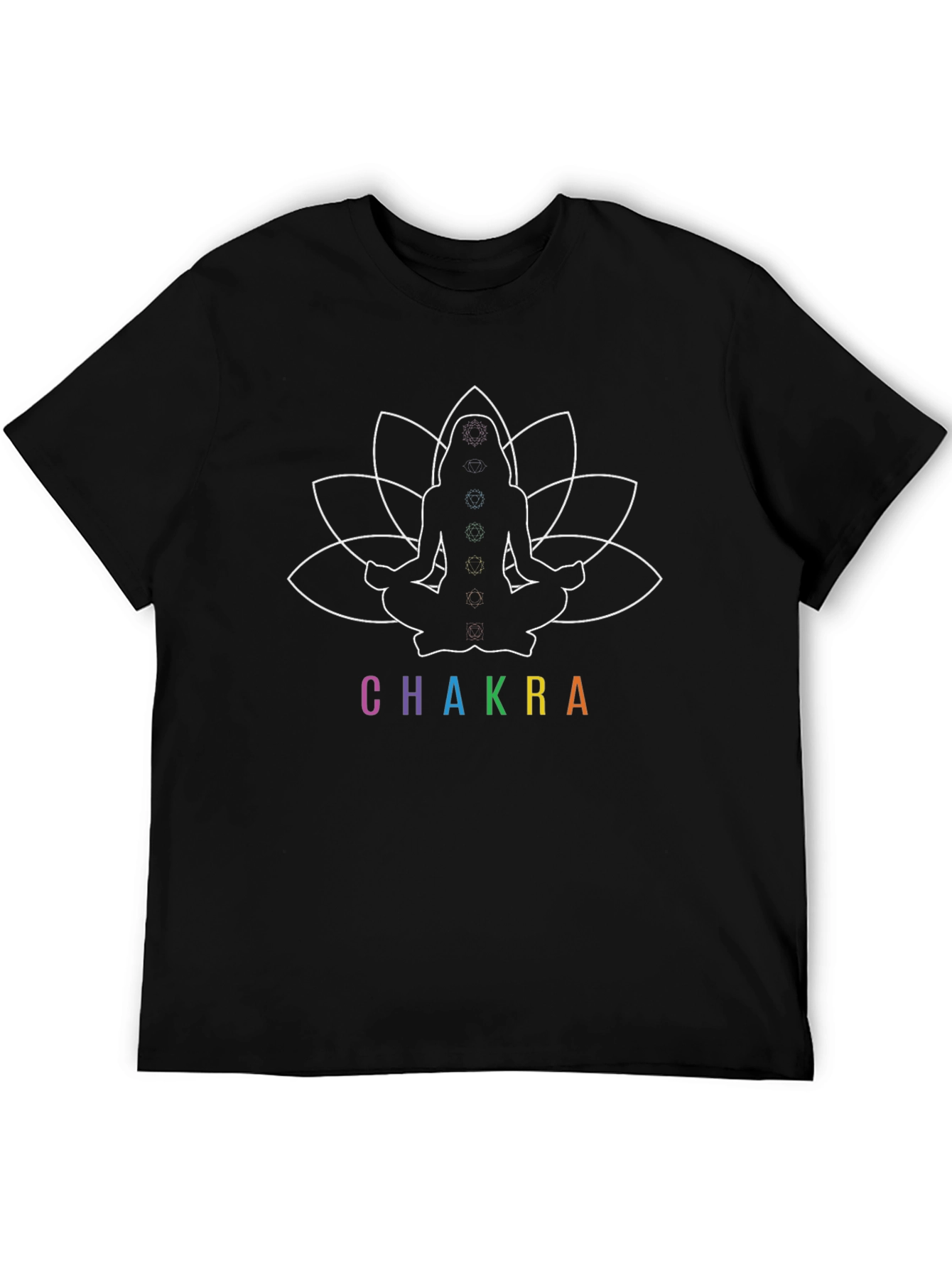 Chakra Lotus Graphic Black T-Shirt