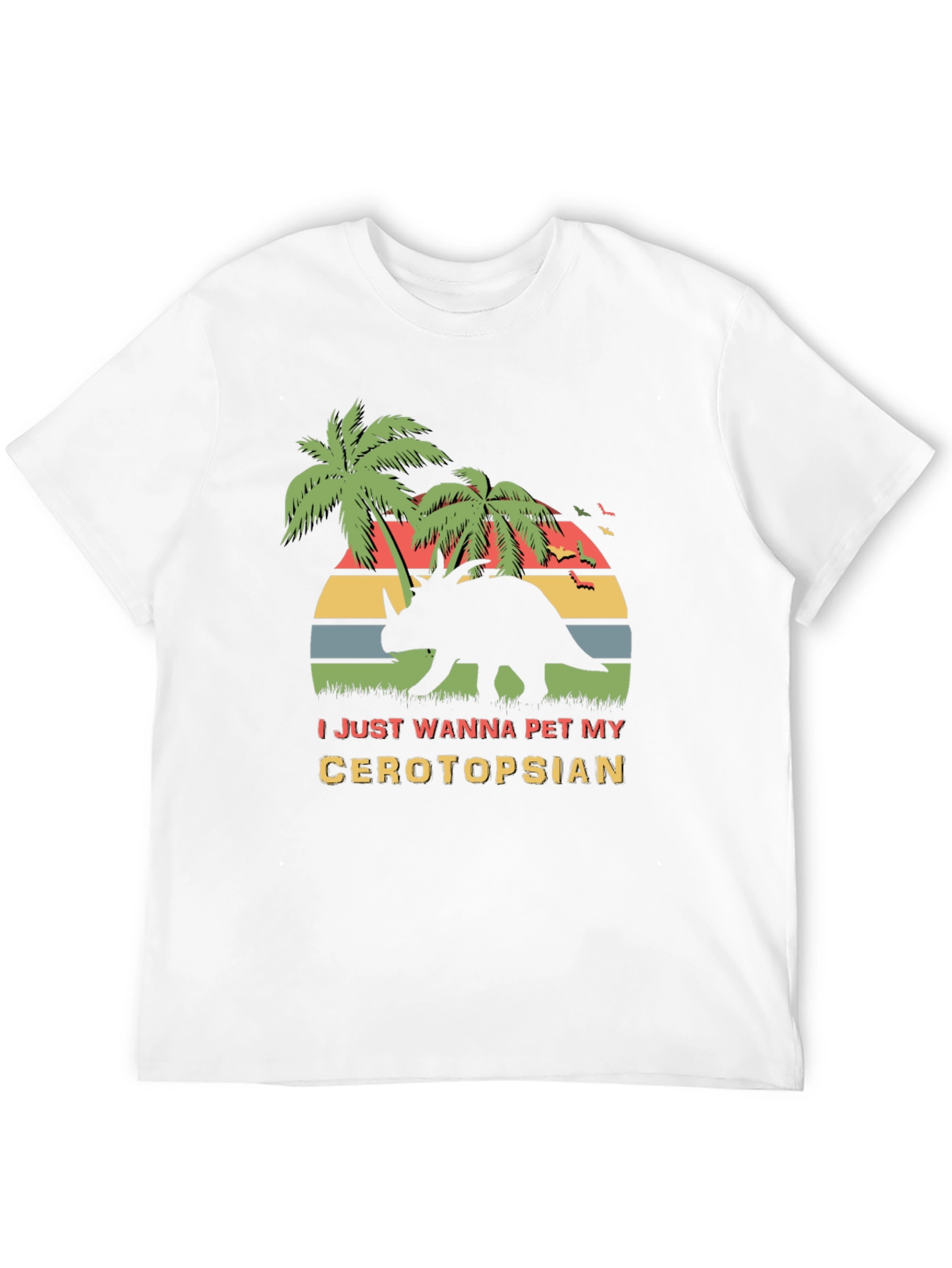 Ceratopsian Pet T-Shirt - Retro Dinosaur Tee
