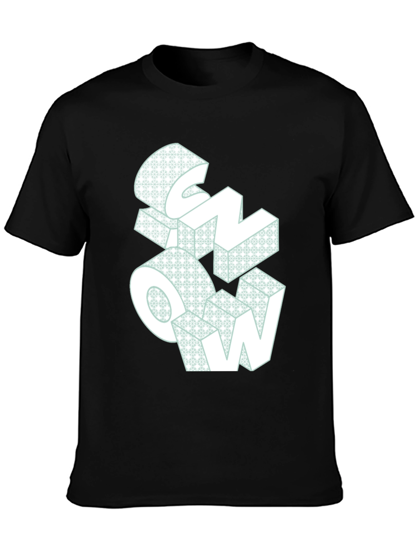 Snow Graphic Print Black T-Shirt