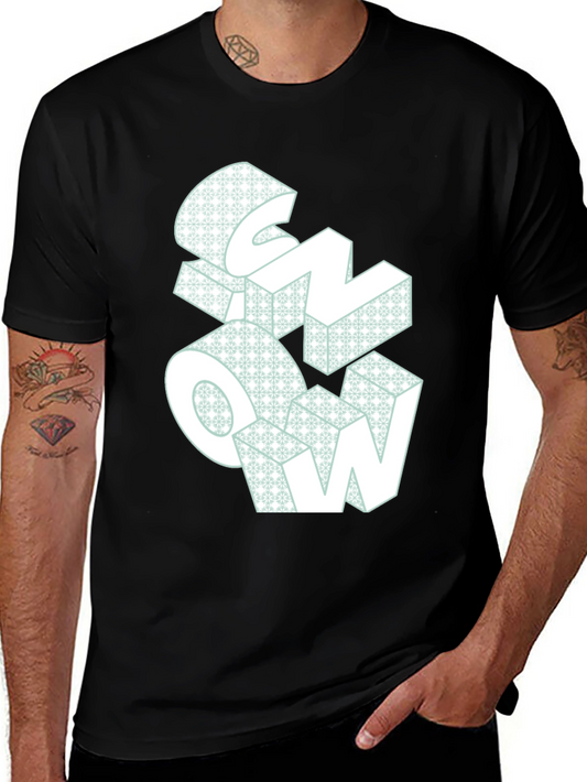 Snow Graphic Print Black T-Shirt