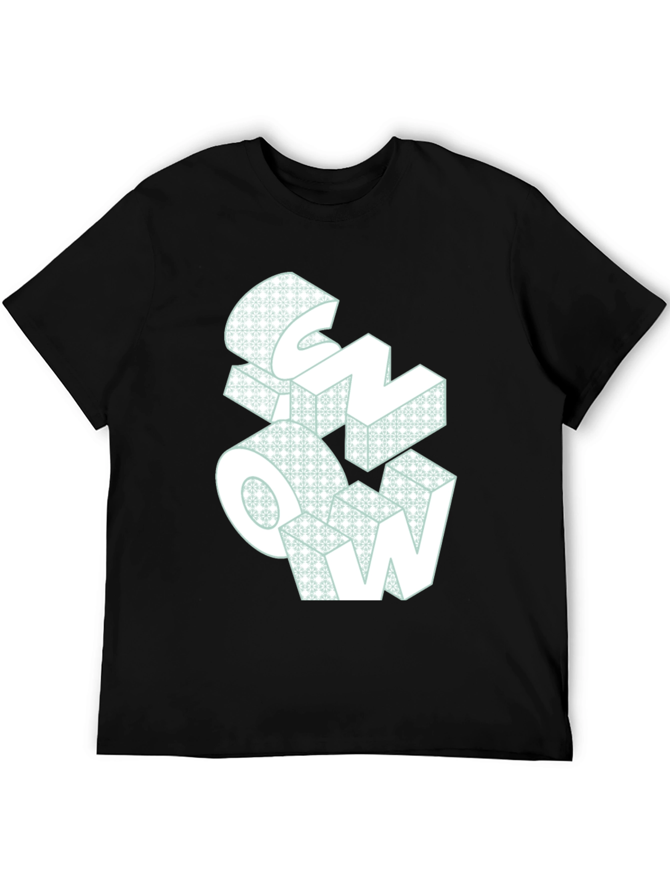 Snow Graphic Print Black T-Shirt