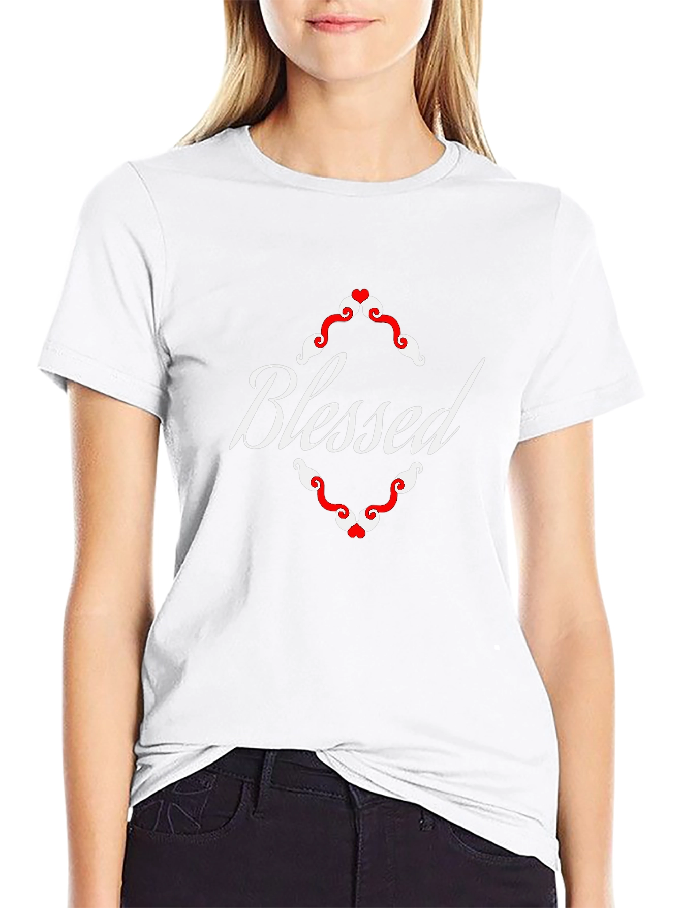 Blessed Graphic Tee - Black Cotton Blend Shirt