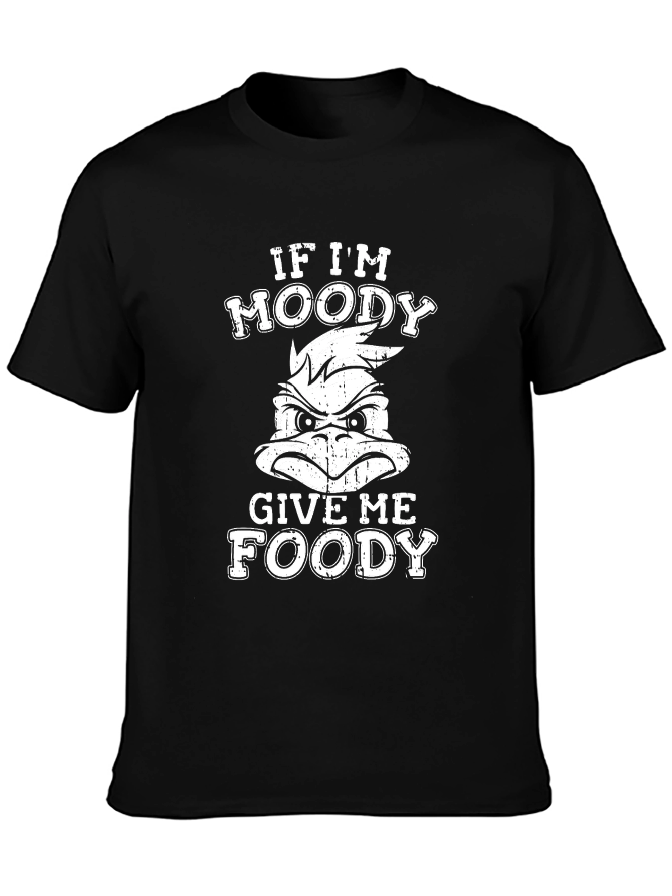 Moody Foody Black T-Shirt - Funny Graphic Tee