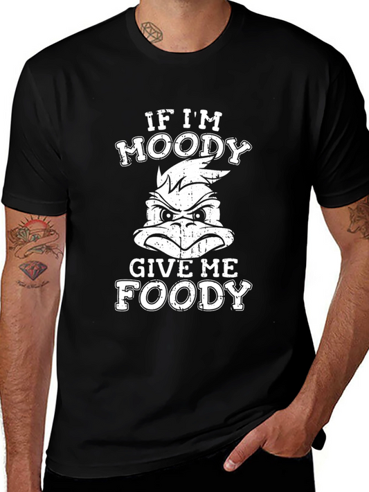 Moody Foody Black T-Shirt - Funny Graphic Tee
