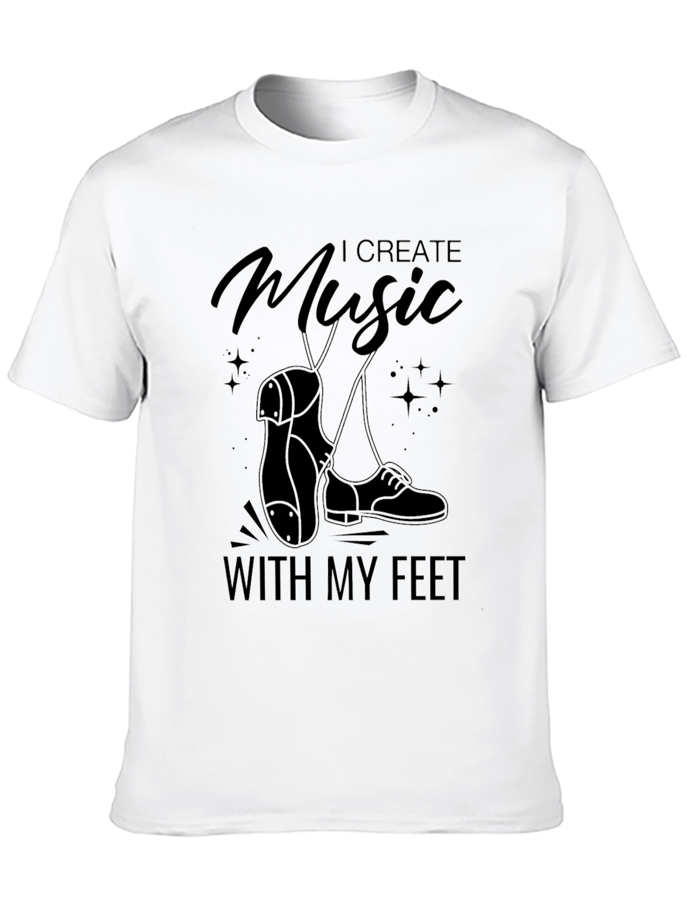 I Create Music With My Feet Black T-Shirt