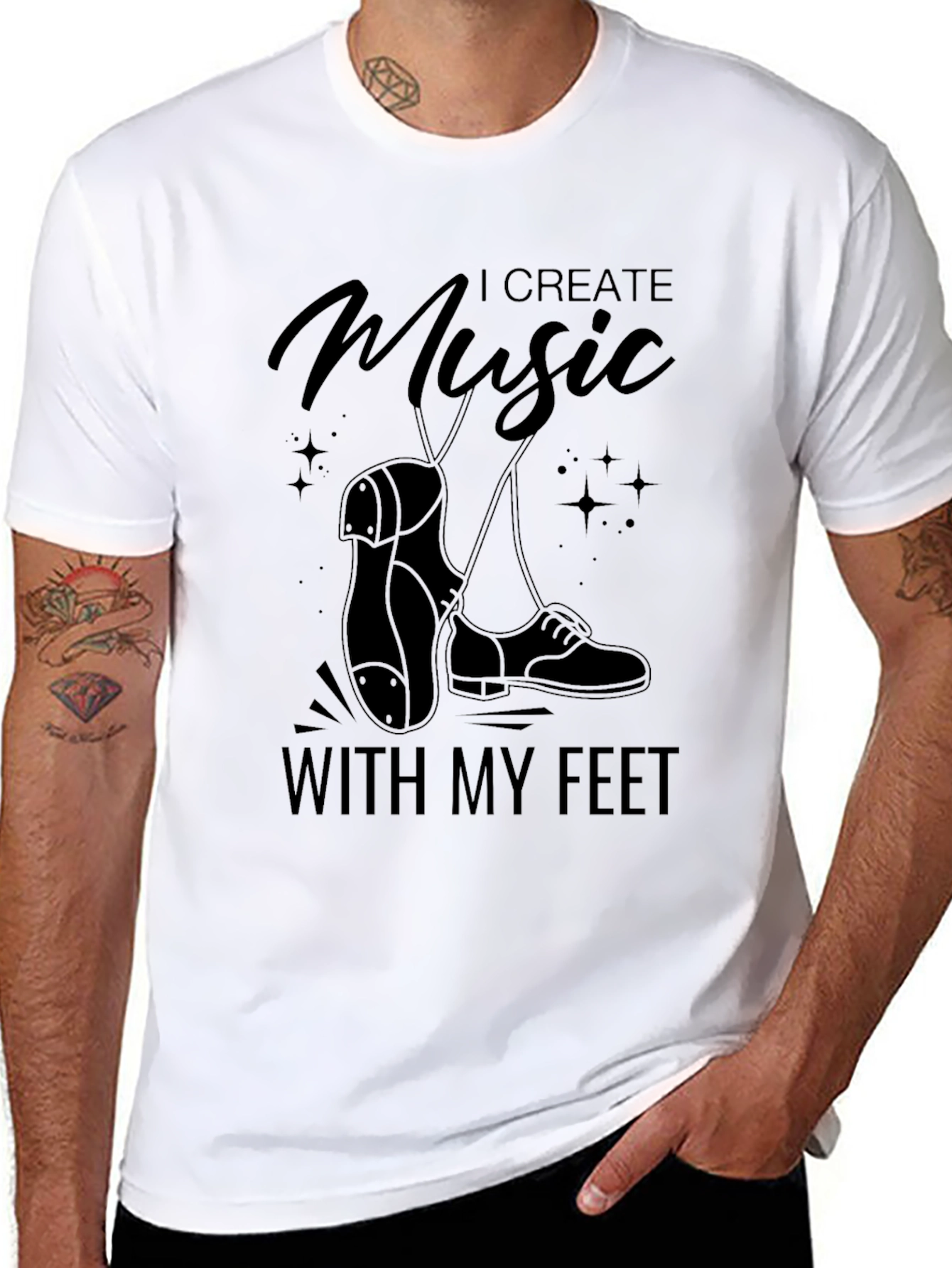 I Create Music With My Feet Black T-Shirt
