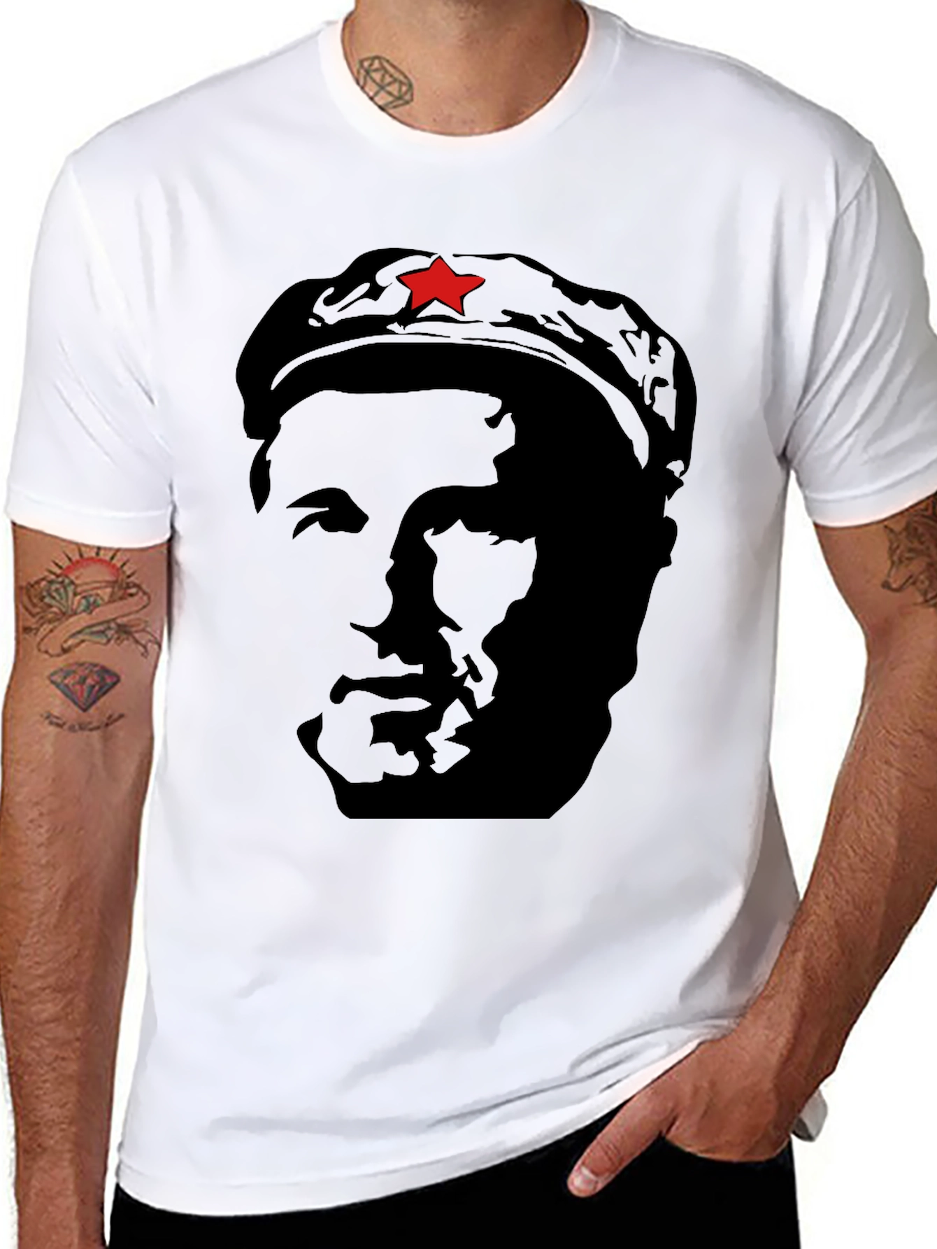 Che Guevara Graphic Print Mens Black T-Shirt