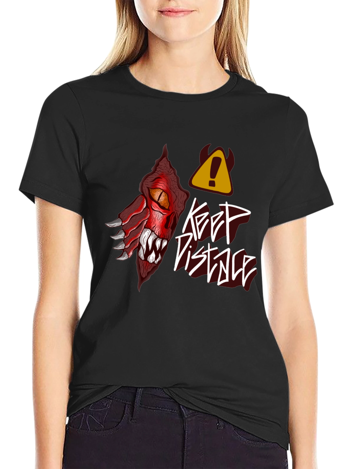 Keep Distance Dragon Graphic T-Shirt