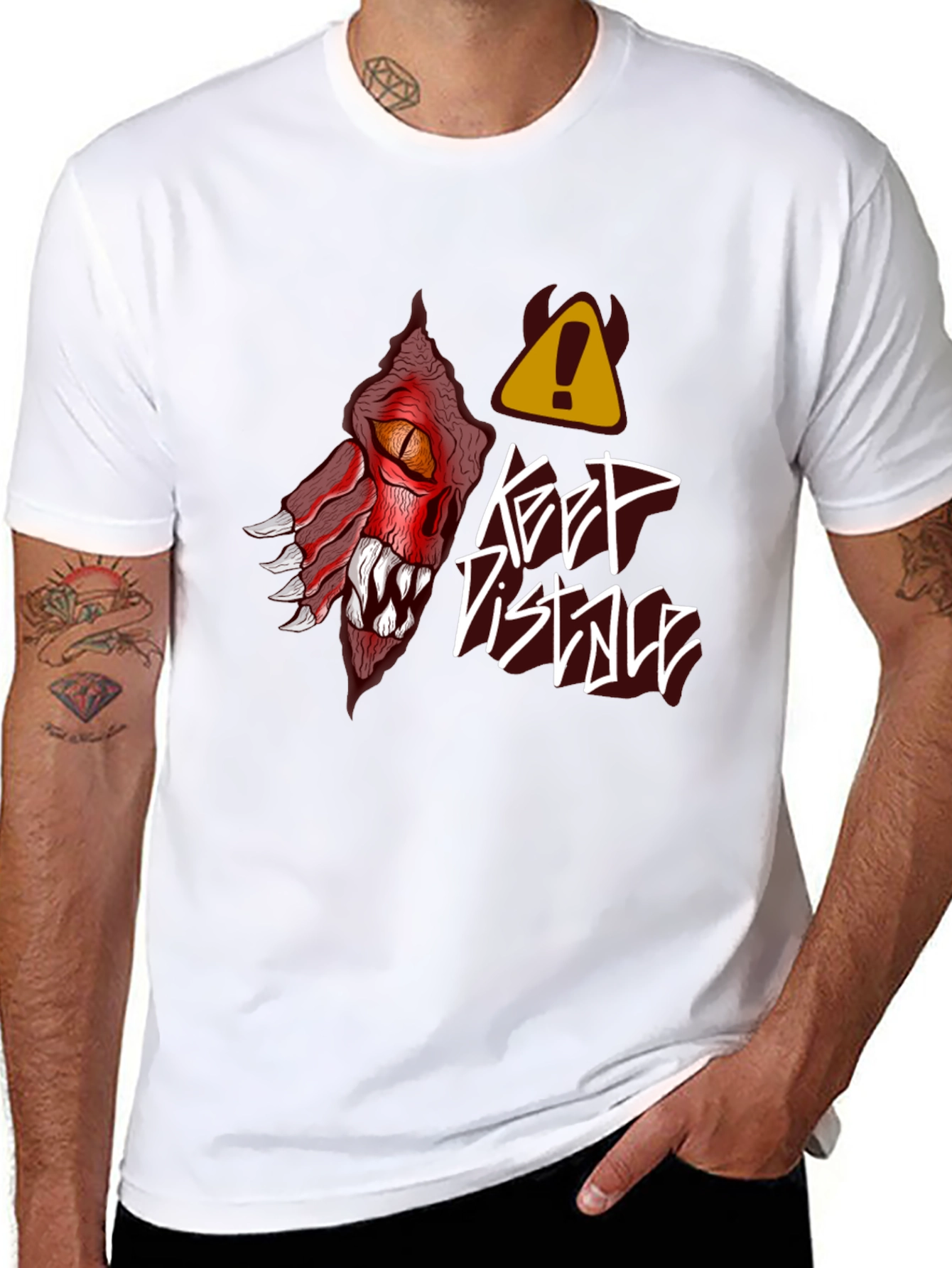 Keep Distance Dragon Graphic T-Shirt