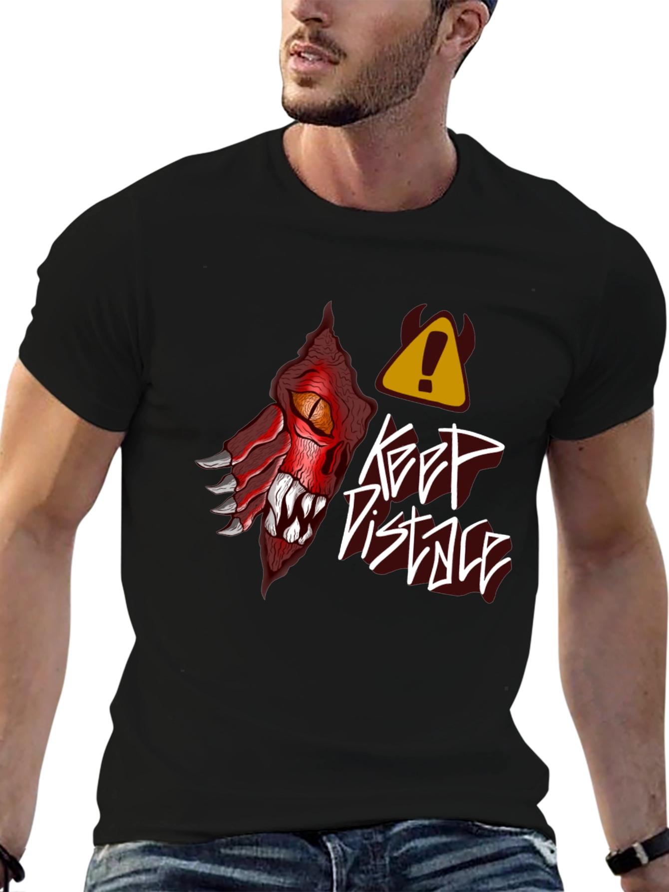 Keep Distance Dragon Graphic T-Shirt