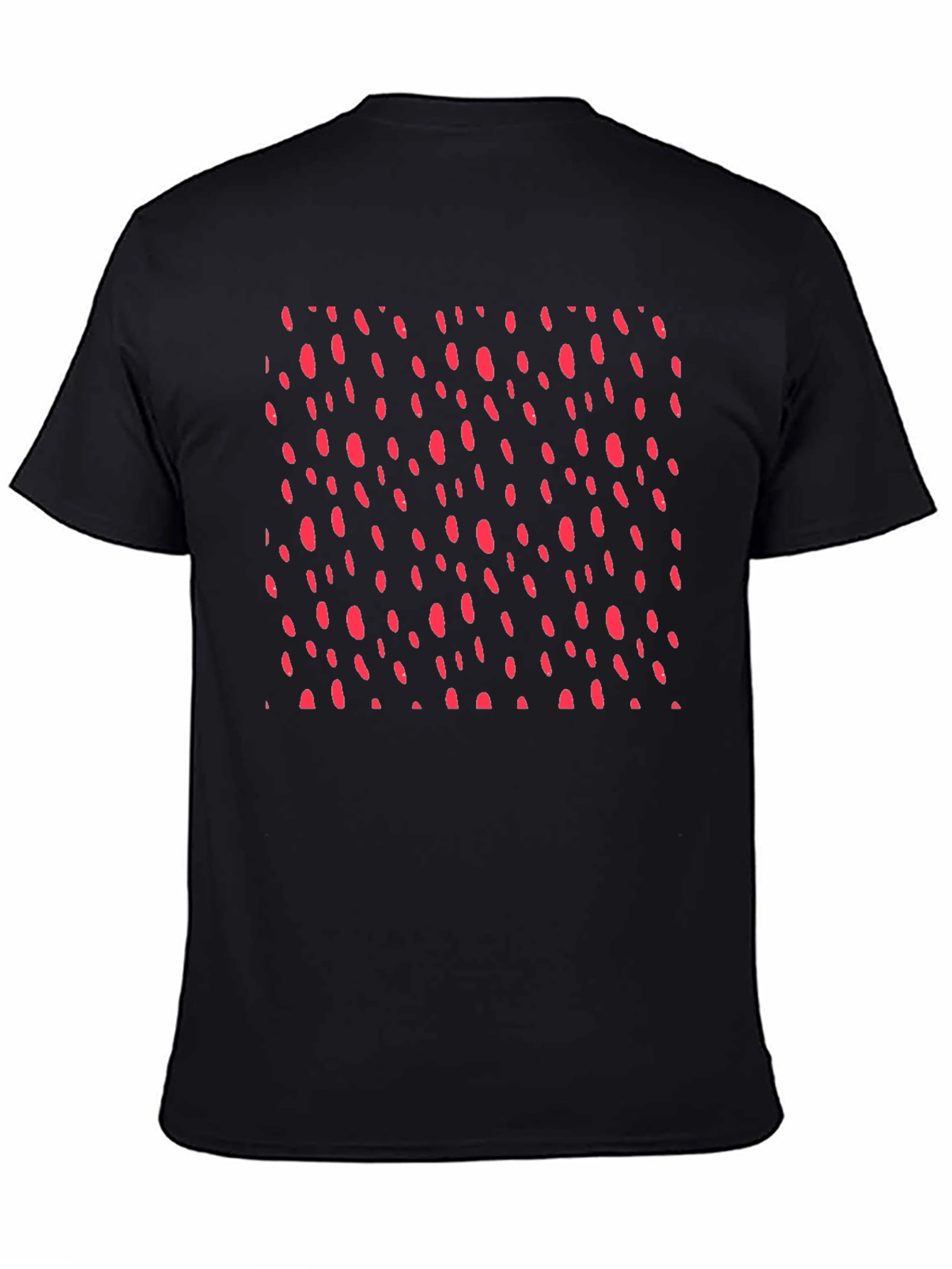 Modern Black T-Shirt with Red Dot Design
