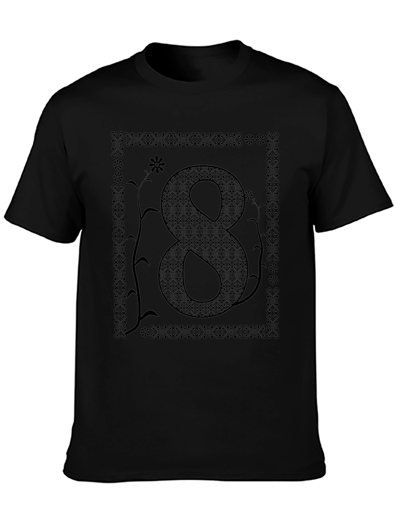 Number Eight Graphic Print Mens T-Shirt