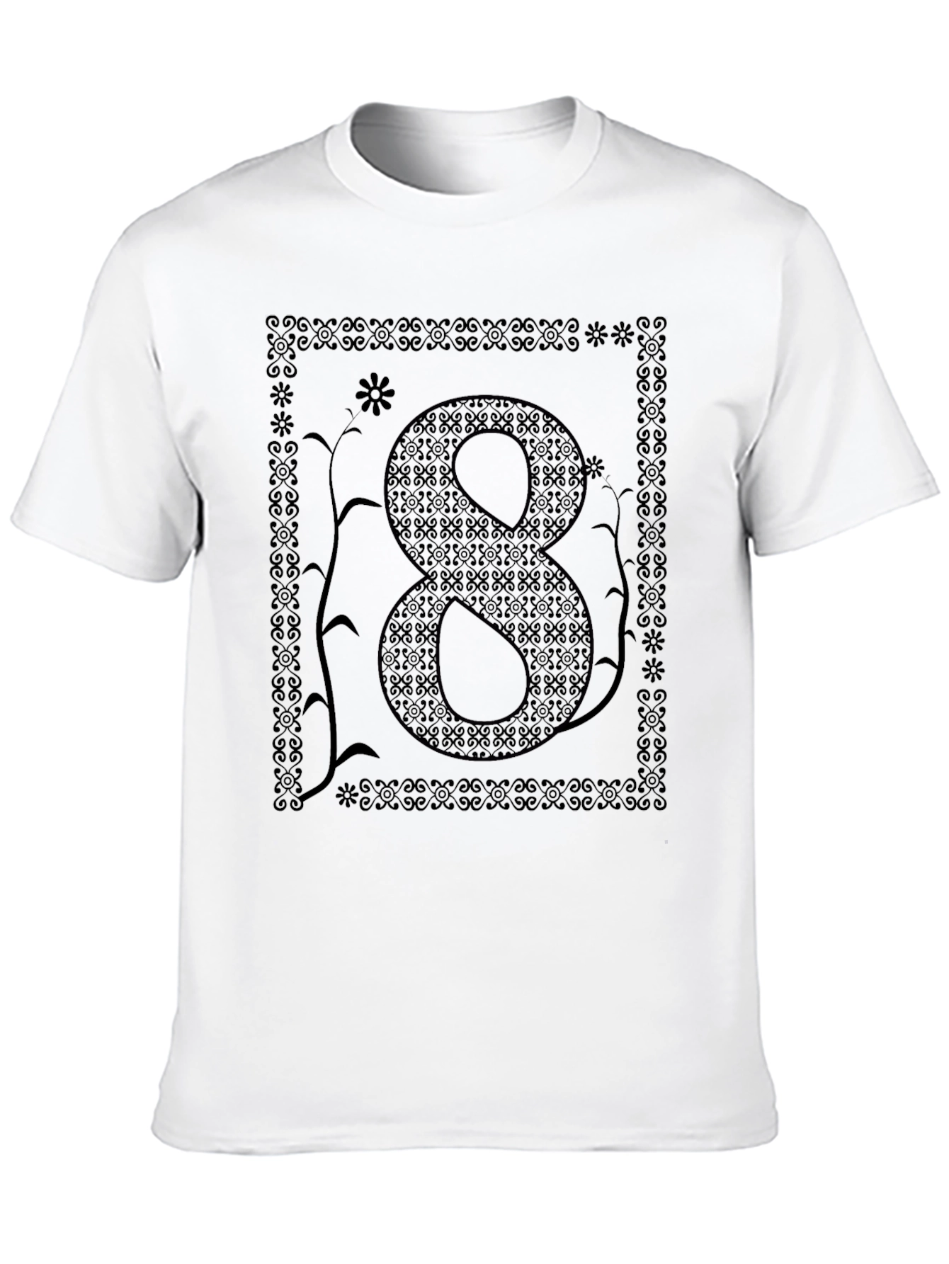 Number Eight Graphic Print Mens T-Shirt