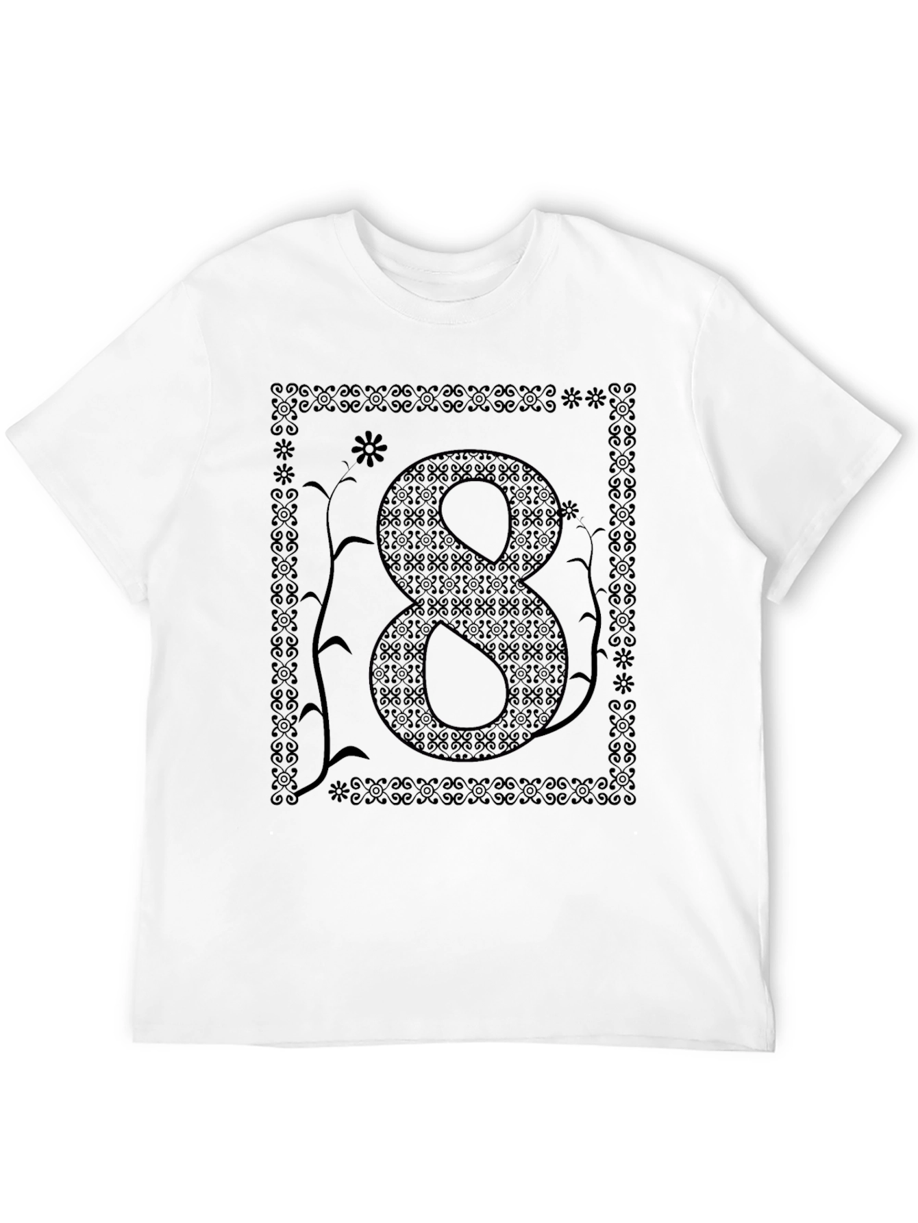Number Eight Graphic Print Mens T-Shirt