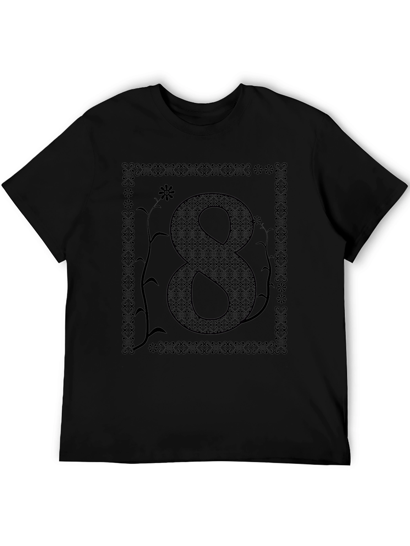 Number Eight Graphic Print Mens T-Shirt