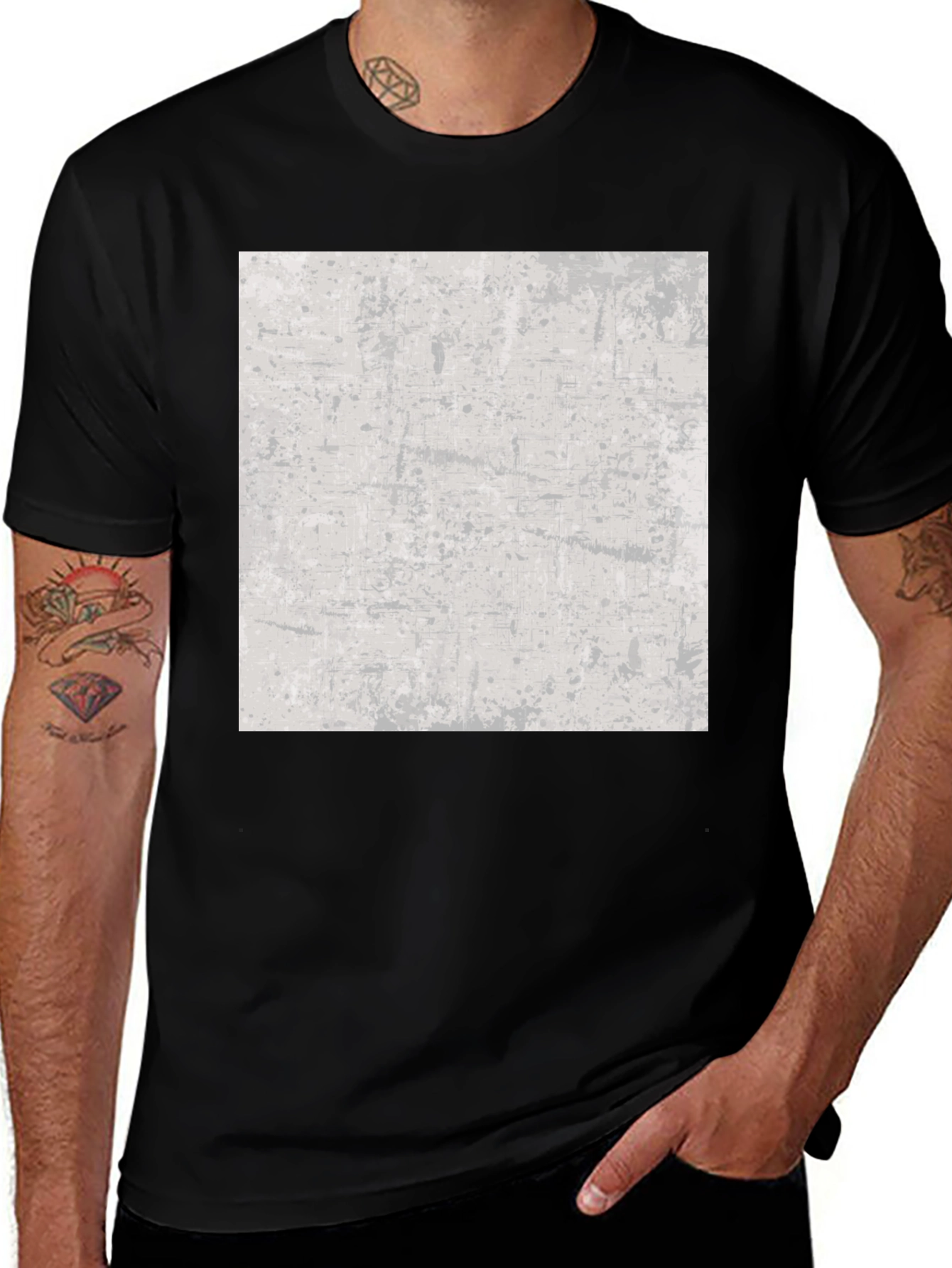Abstract Print Black T-Shirt