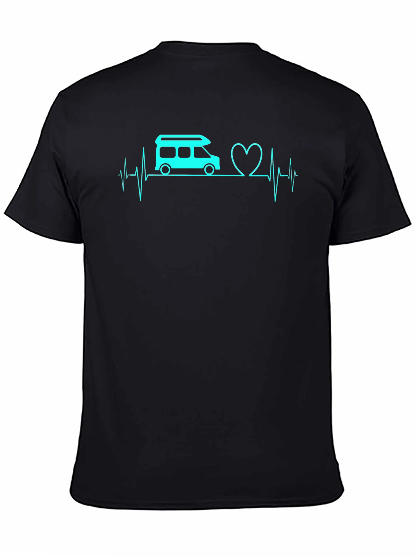 Camper Heartbeat Graphic Tee - Black
