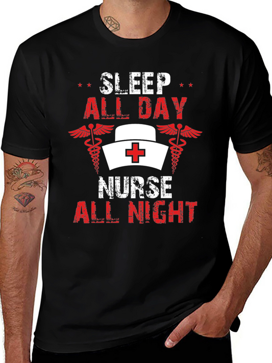 Sleep All Day Nurse All Night Graphic Tee