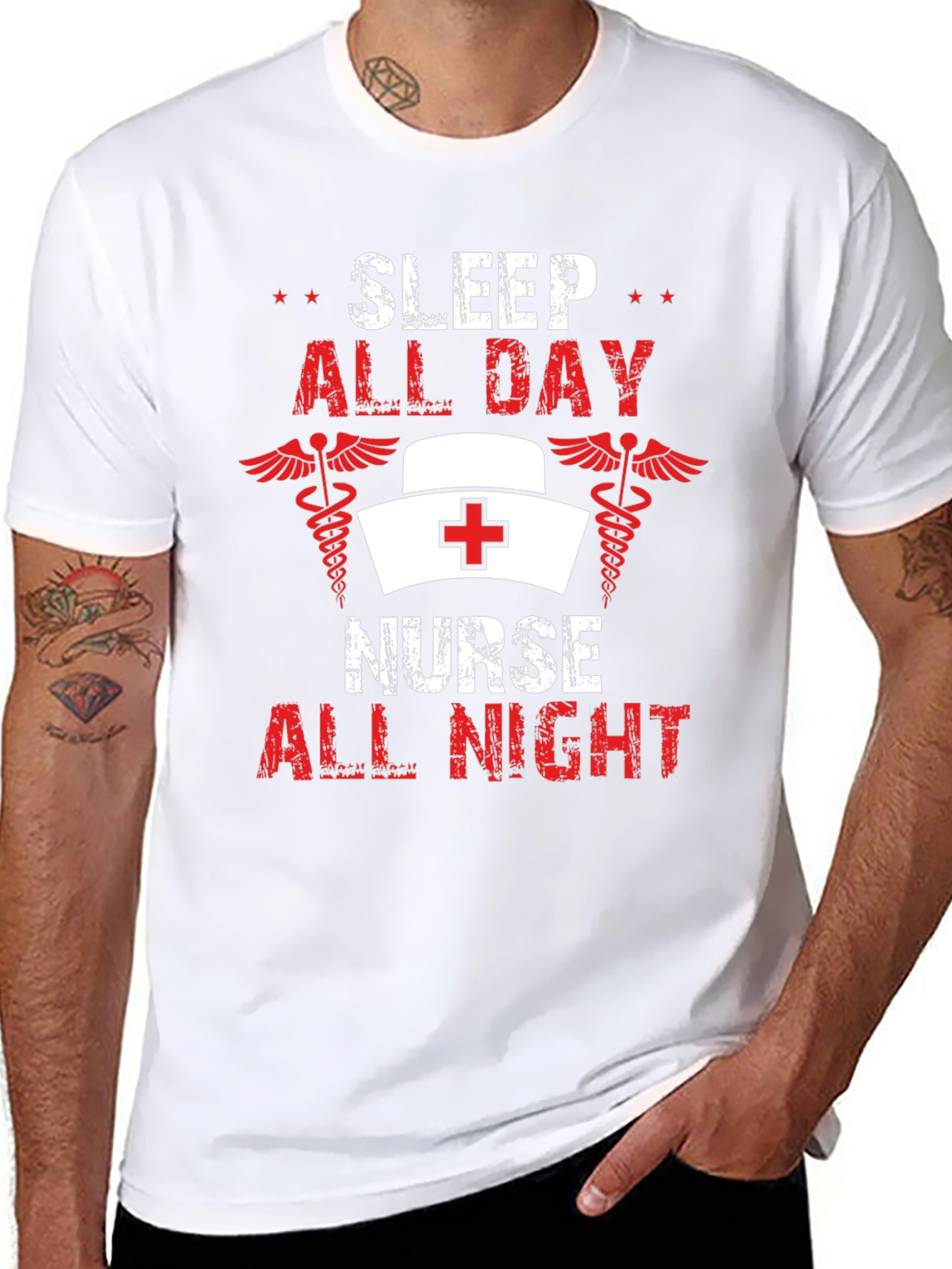 Sleep All Day Nurse All Night Graphic Tee
