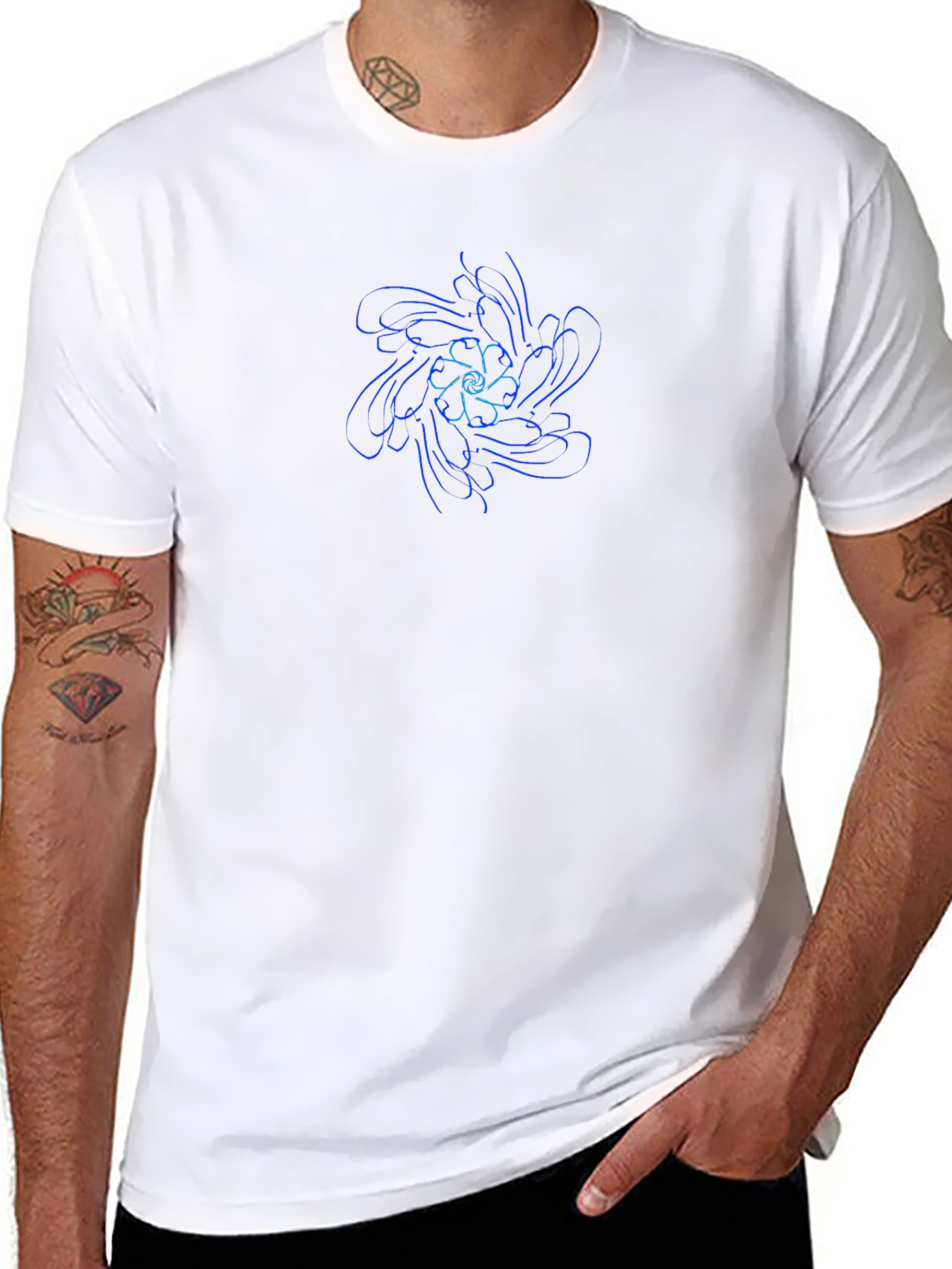 Abstract Geometric T-Shirt - Black