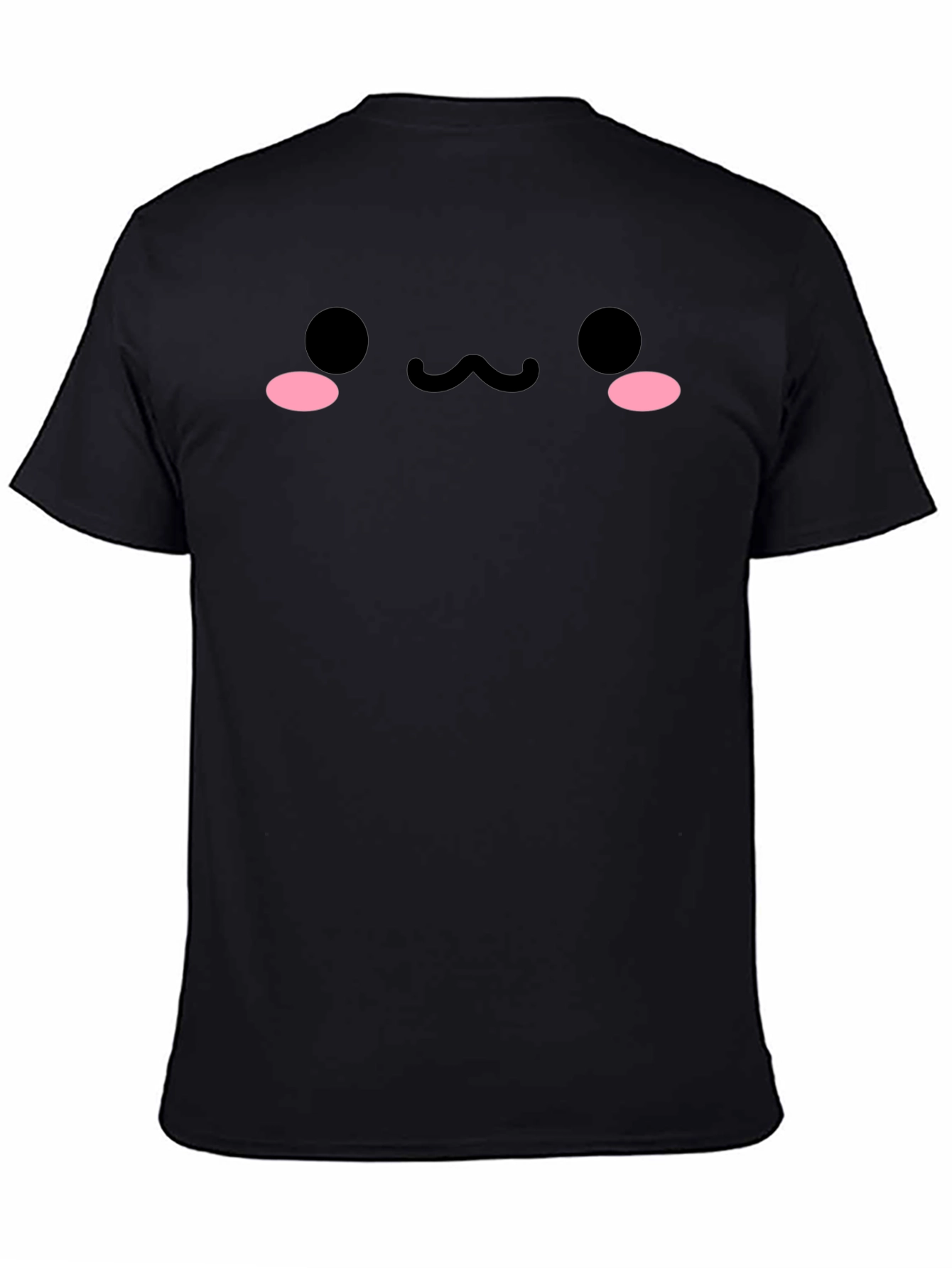 Cute Kawaii Face Black T-Shirt