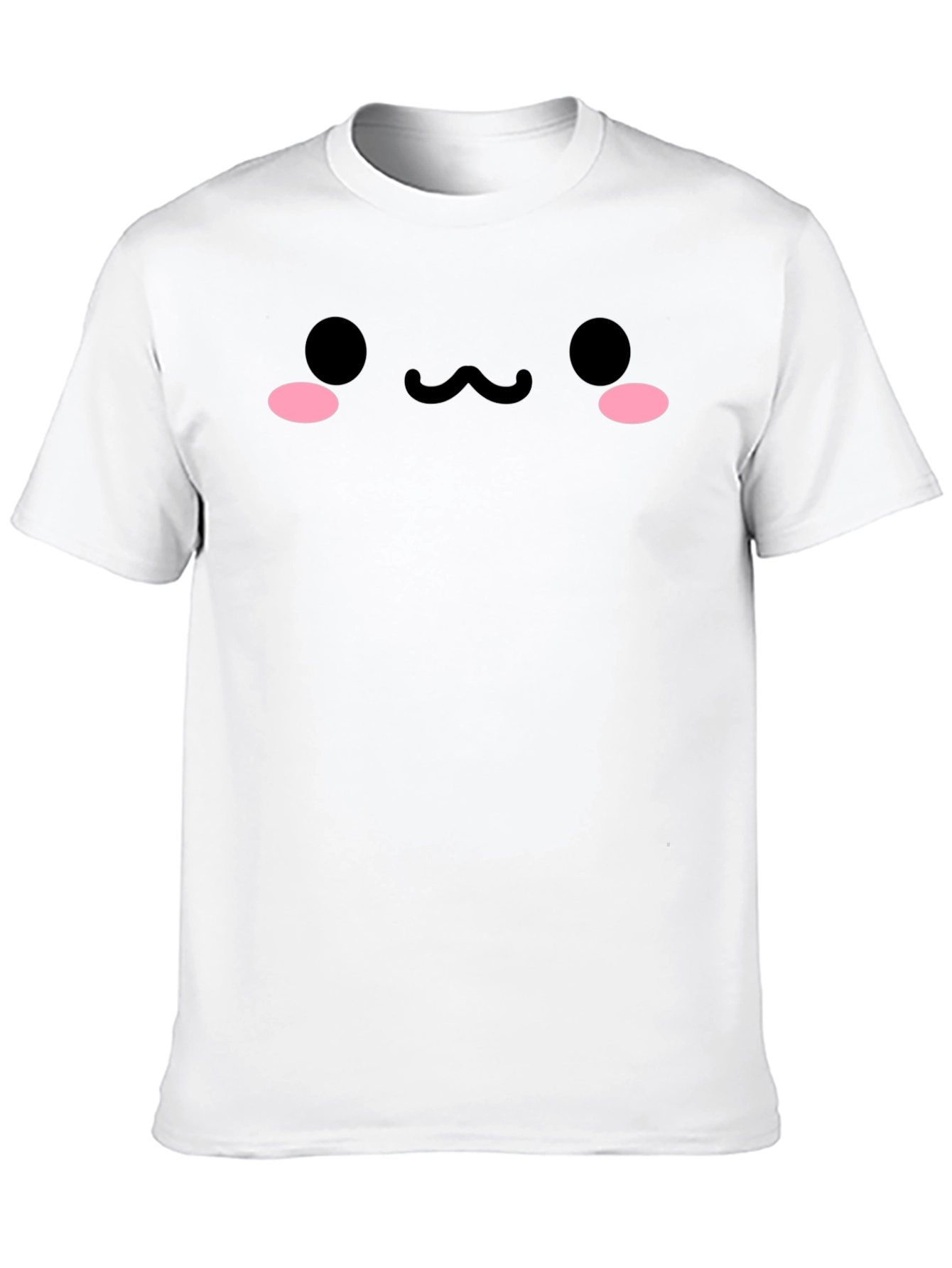 Cute Kawaii Face Black T-Shirt