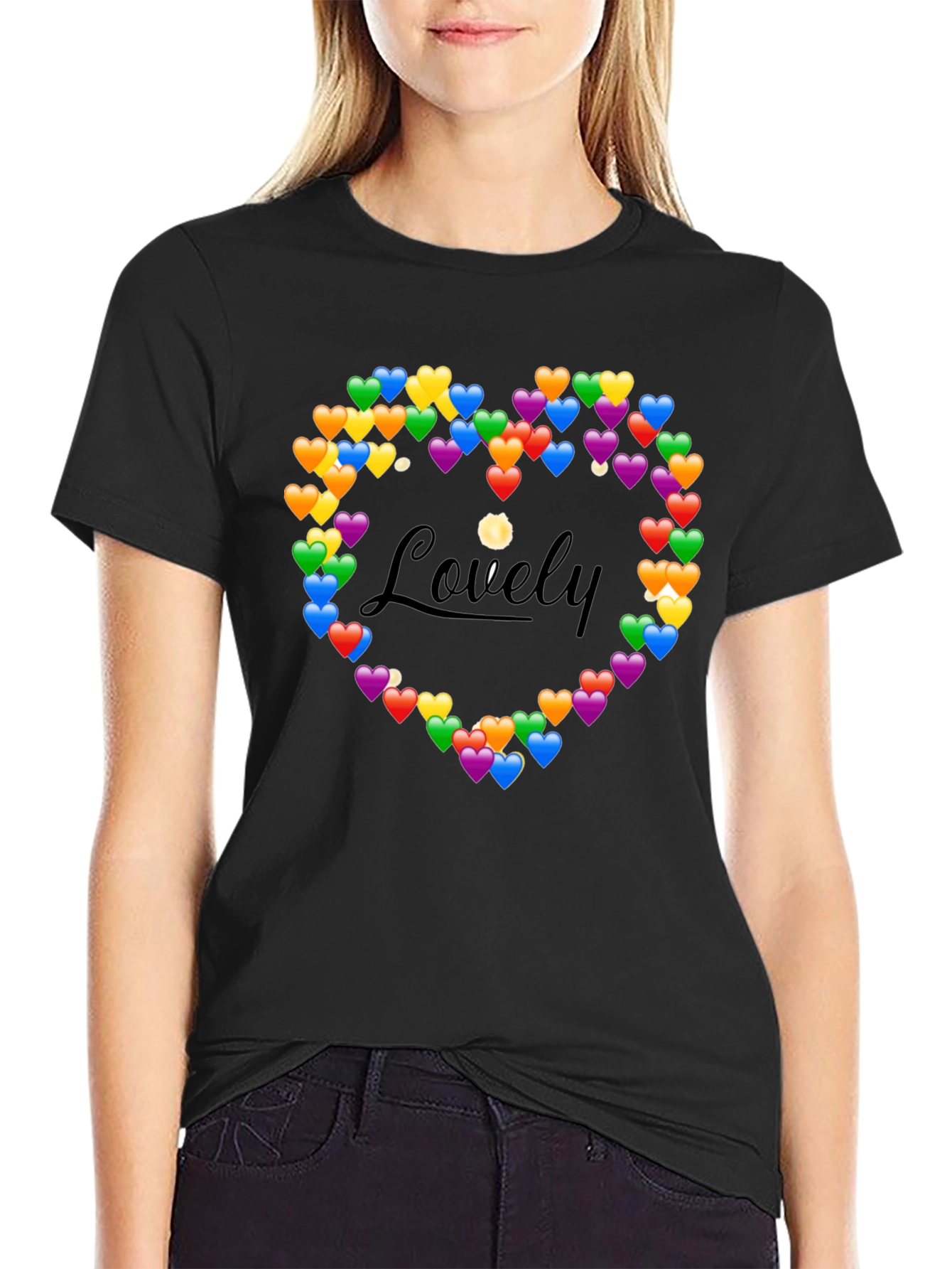Lovely Heart Emoji Graphic T-Shirt