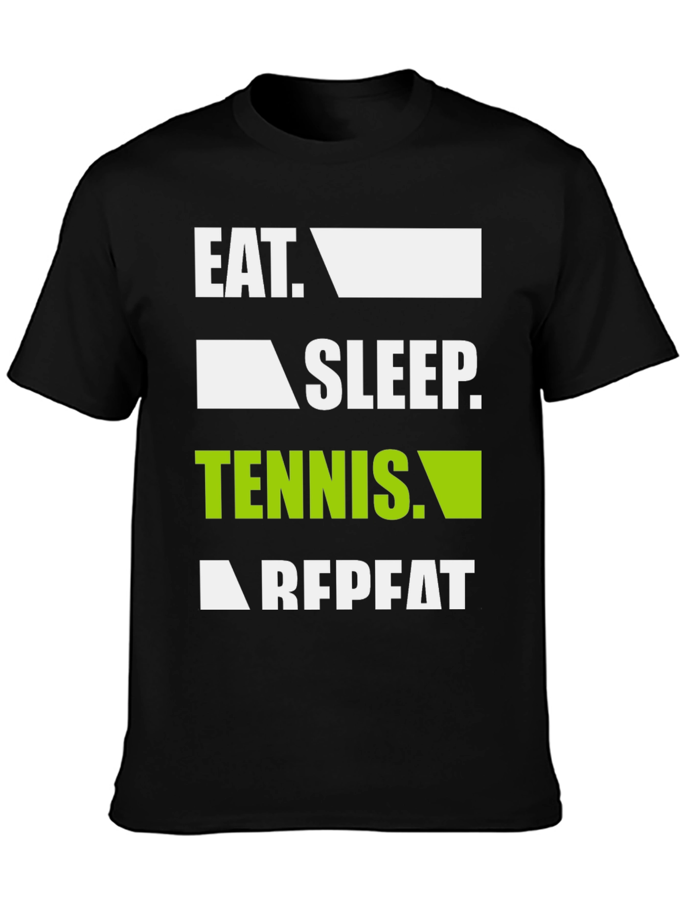 Eat Sleep Tennis Repeat Black Graphic T-Shirt