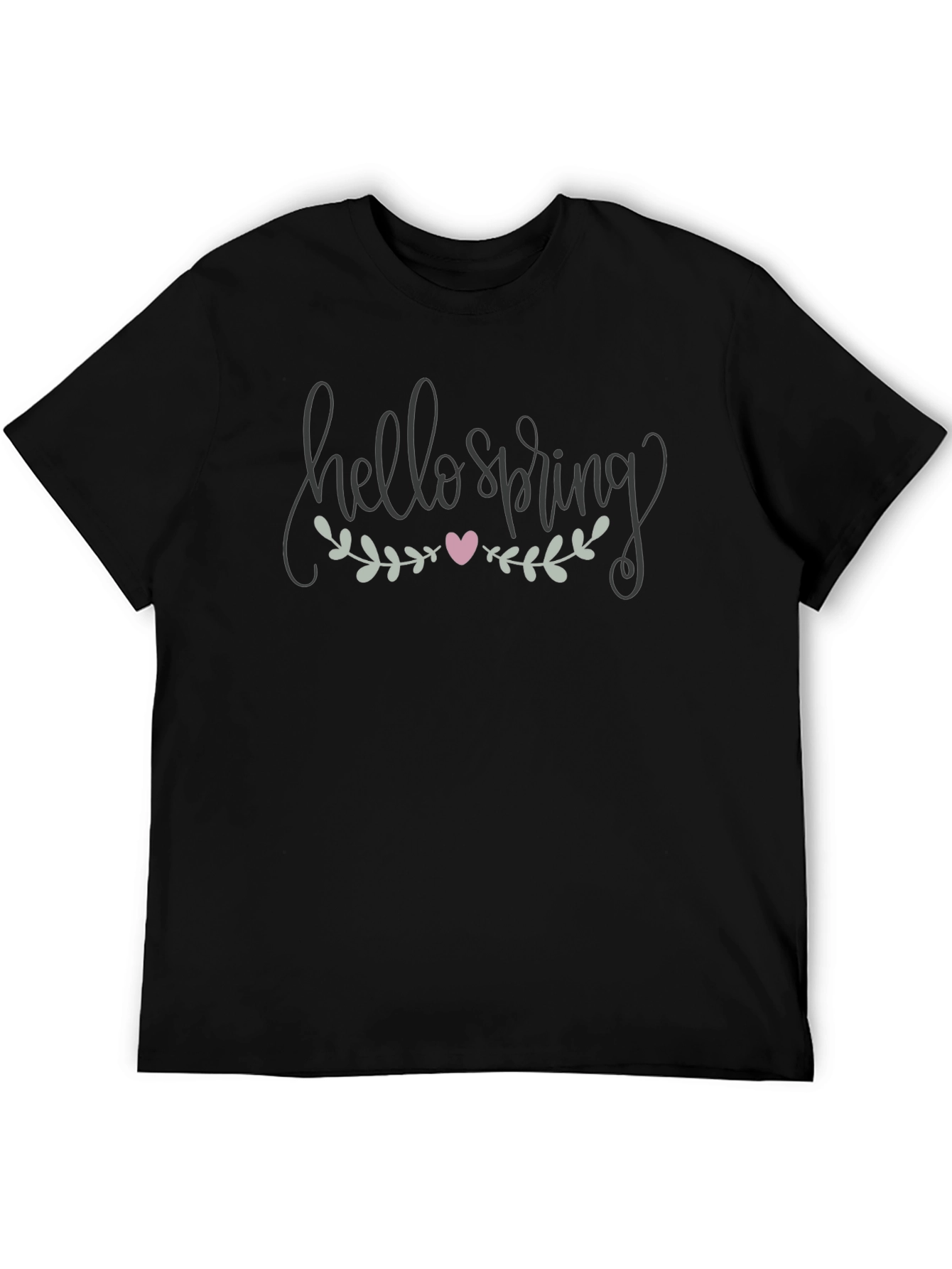 Hello Spring Graphic T-Shirt - Black Cotton Tee