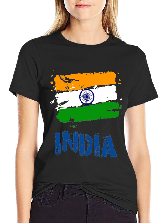 India Flag Graphic T-Shirt - Mens Black Tee