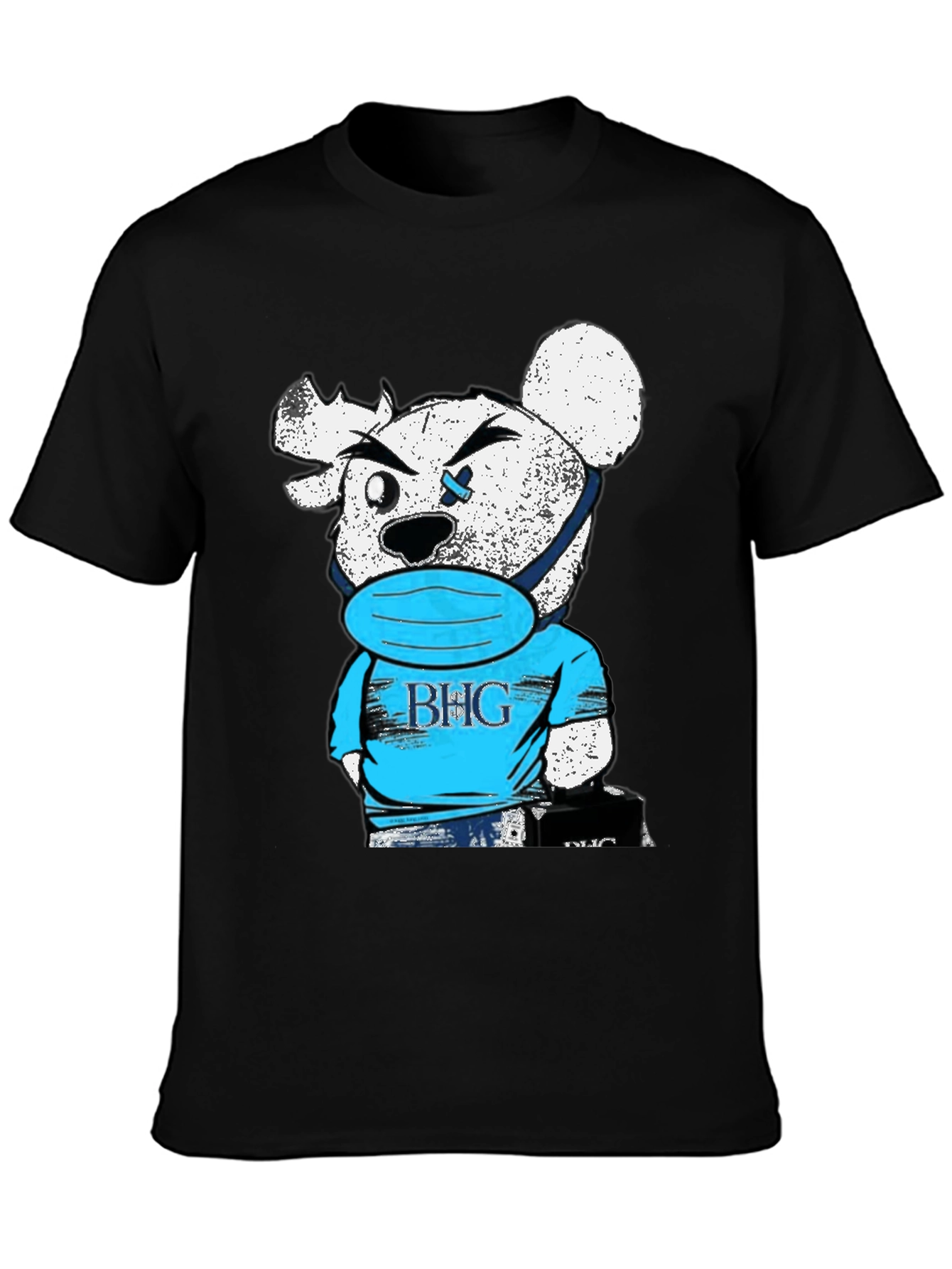 BHG Teddy Bear Face Mask Black T-Shirt