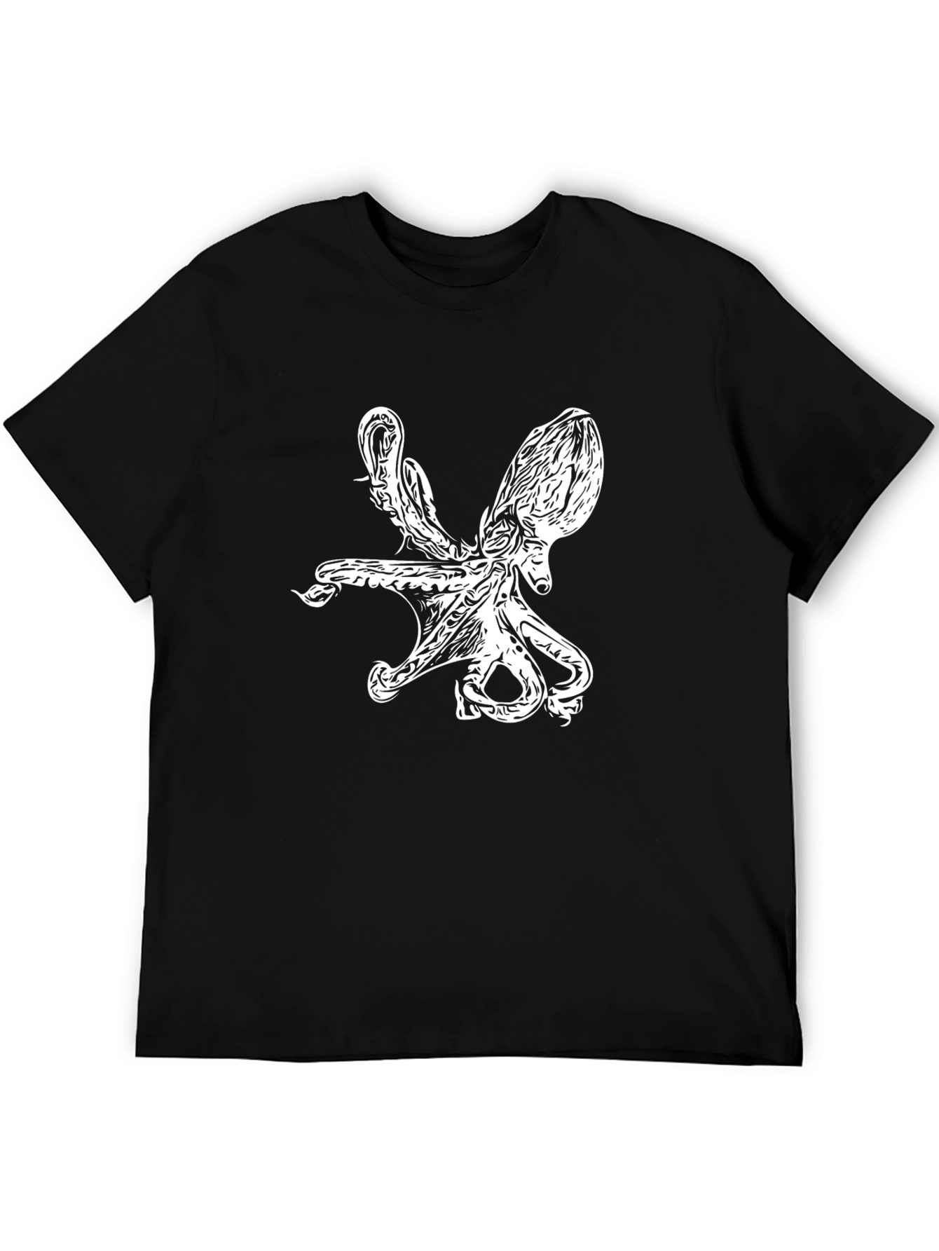 Octopus Graphic Black T-Shirt - Sea Creature Tee