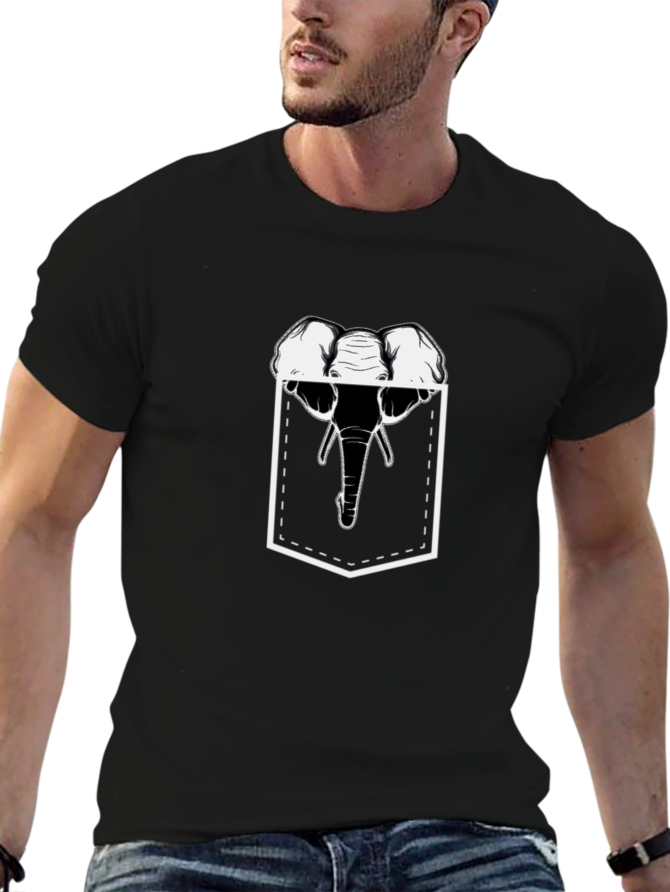 Elephant Pocket Graphic T-Shirt