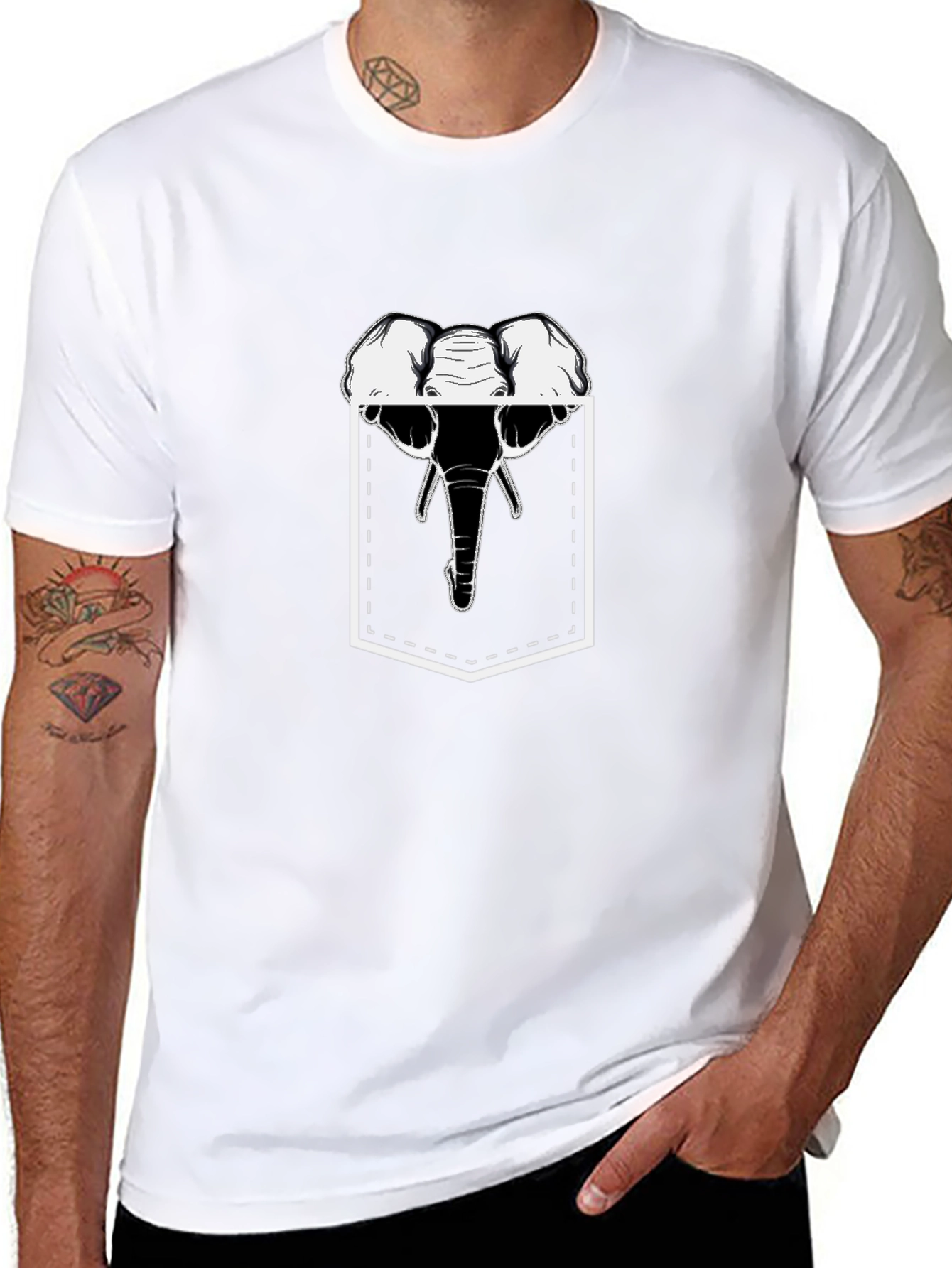 Elephant Pocket Graphic T-Shirt