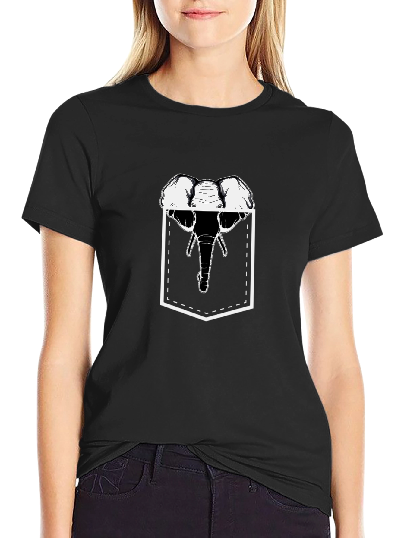 Elephant Pocket Graphic T-Shirt
