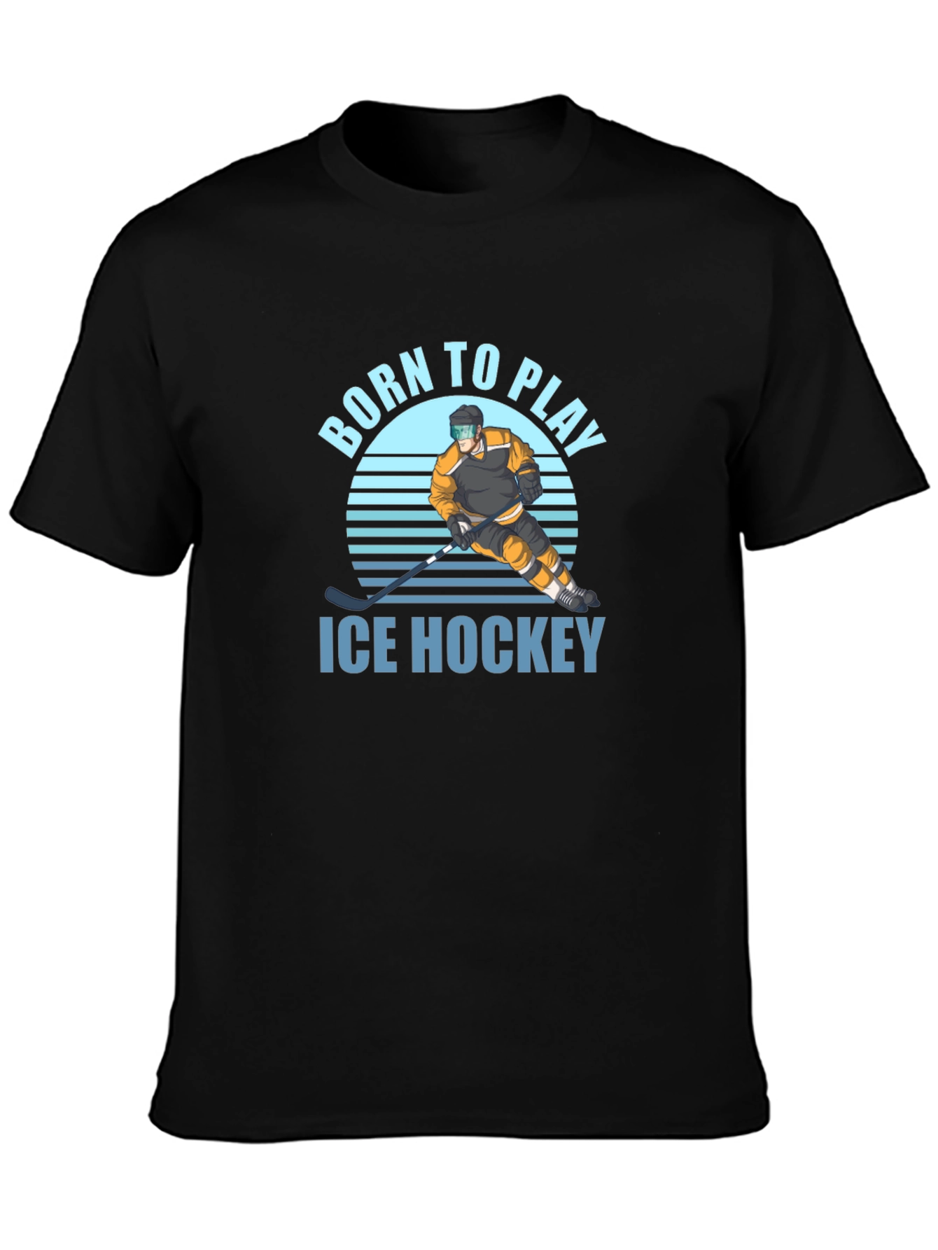 Born to Play Ice Hockey Black T-Shirt