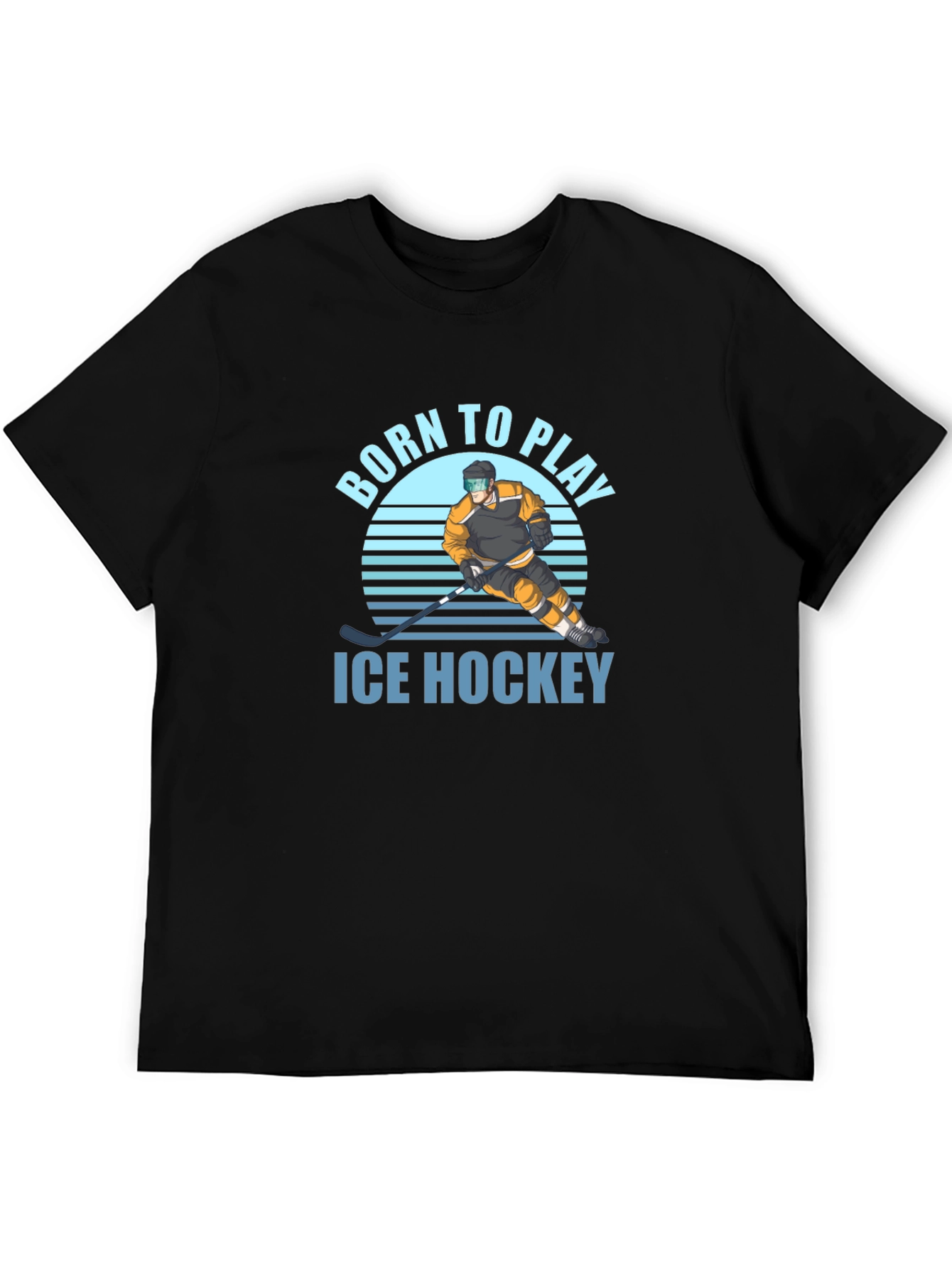 Born to Play Ice Hockey Black T-Shirt
