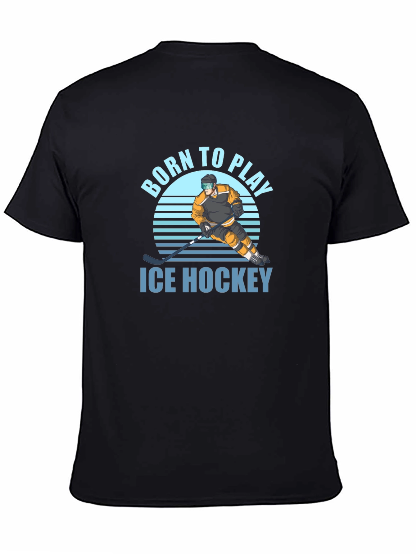 Born to Play Ice Hockey Black T-Shirt