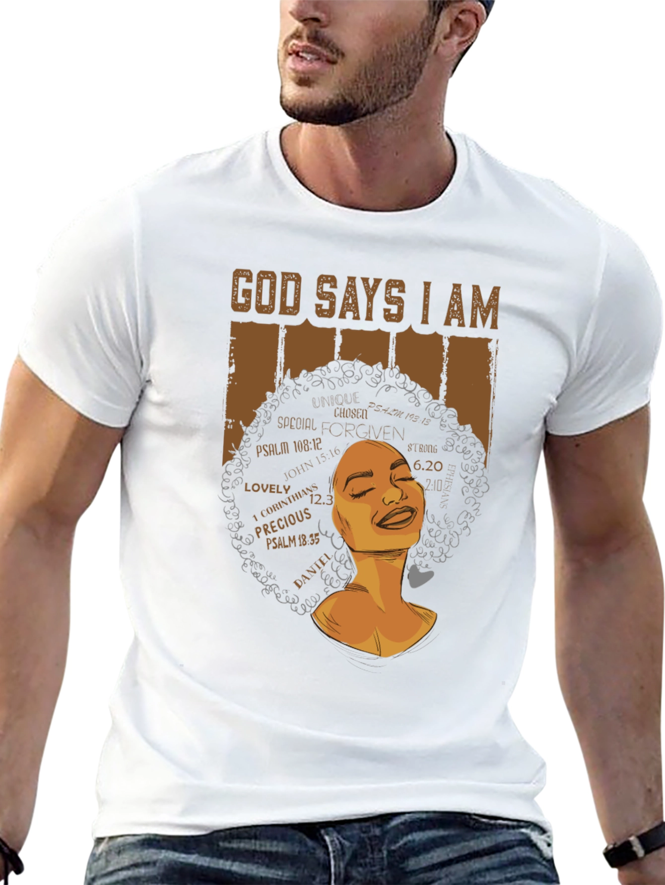 God Says I Am T-Shirt - Black Graphic Tee