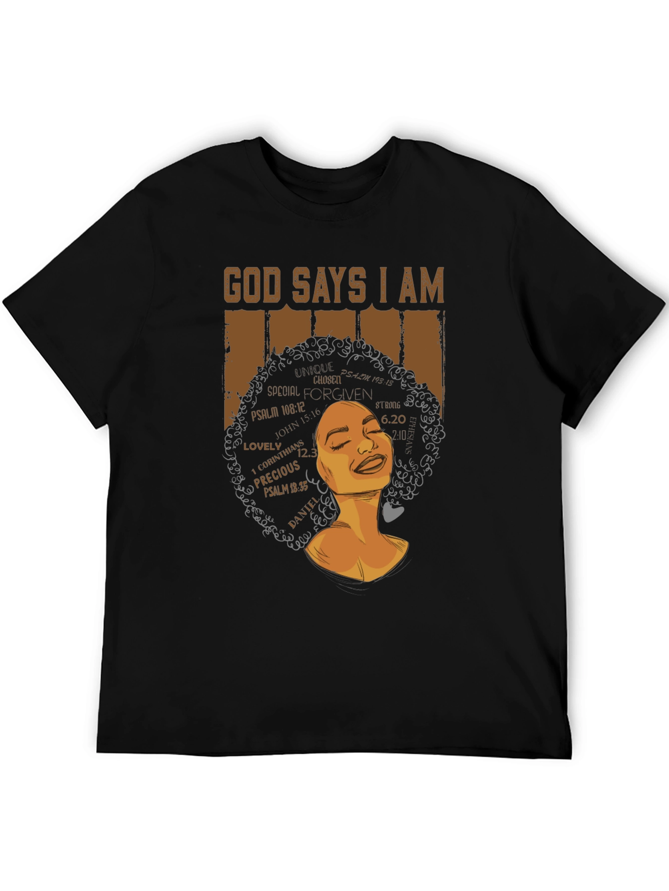 God Says I Am T-Shirt - Black Graphic Tee