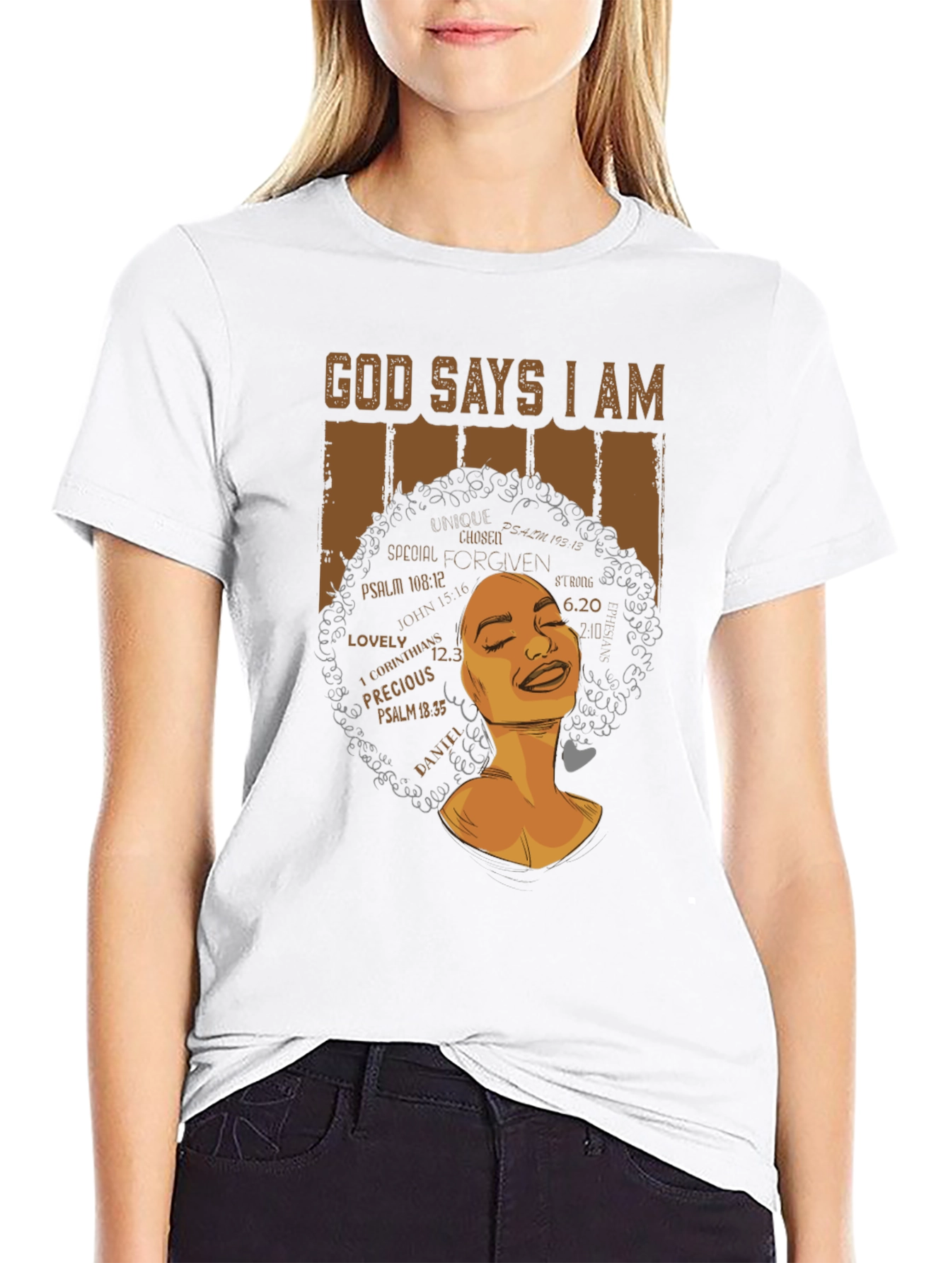 God Says I Am T-Shirt - Black Graphic Tee
