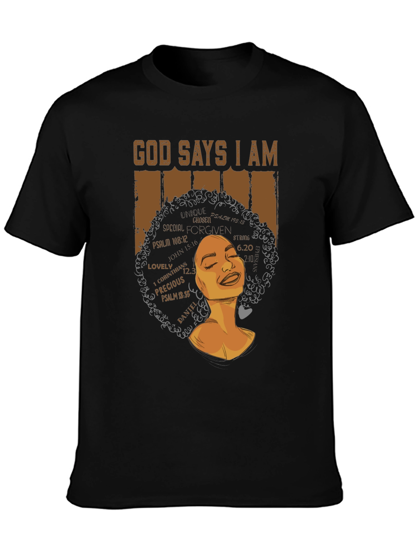 God Says I Am T-Shirt - Black Graphic Tee
