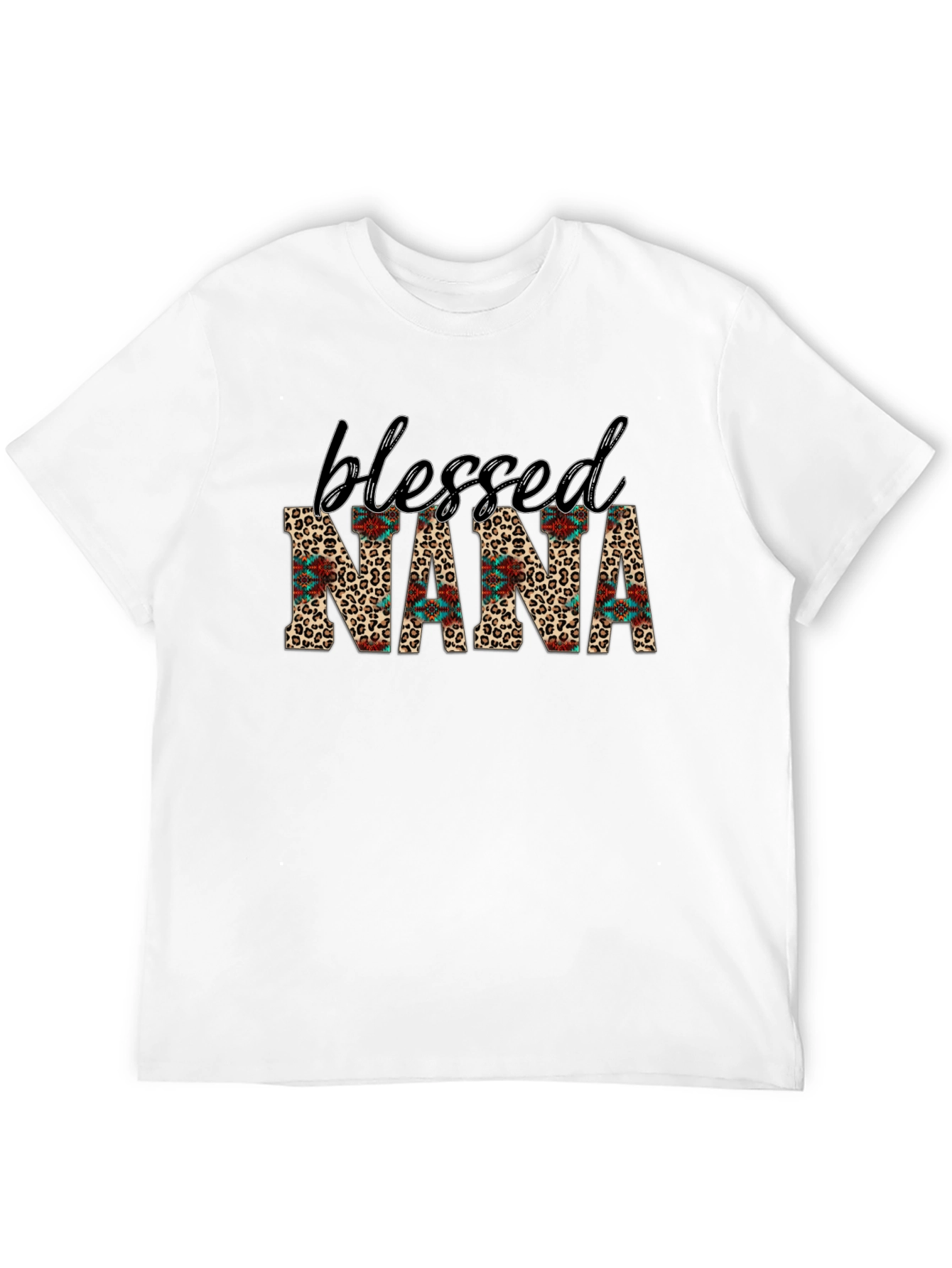 Blessed Nana Graphic Tee - Leopard Print