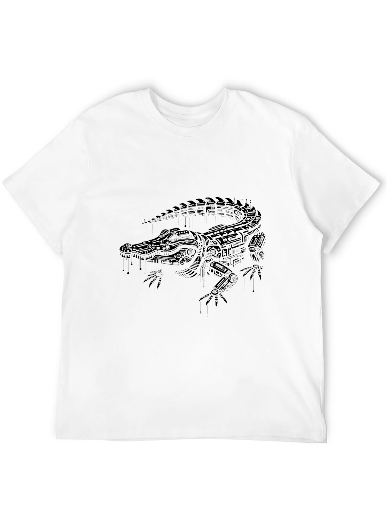 Mechanical Crocodile Graphic Tee - Black