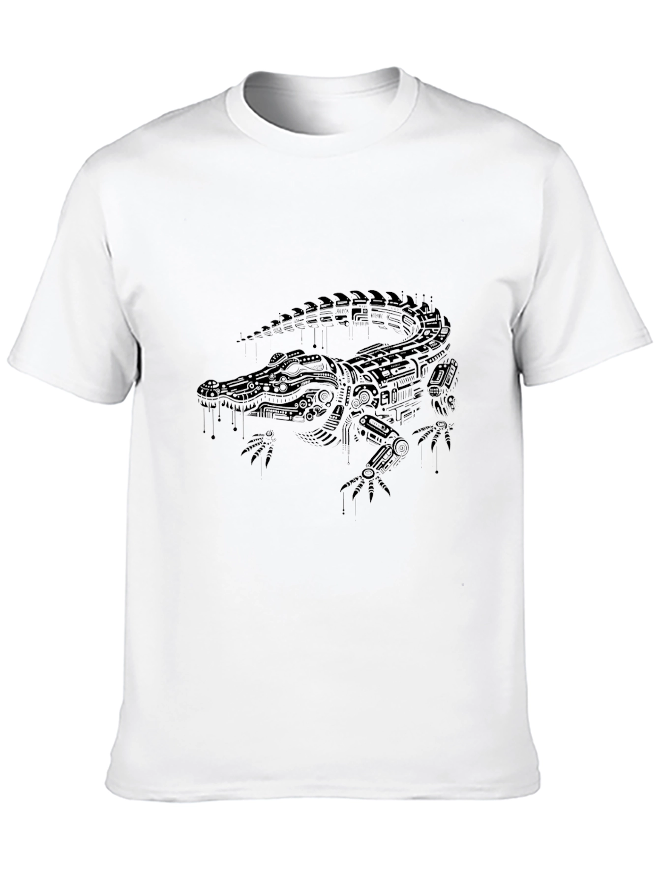 Mechanical Crocodile Graphic Tee - Black