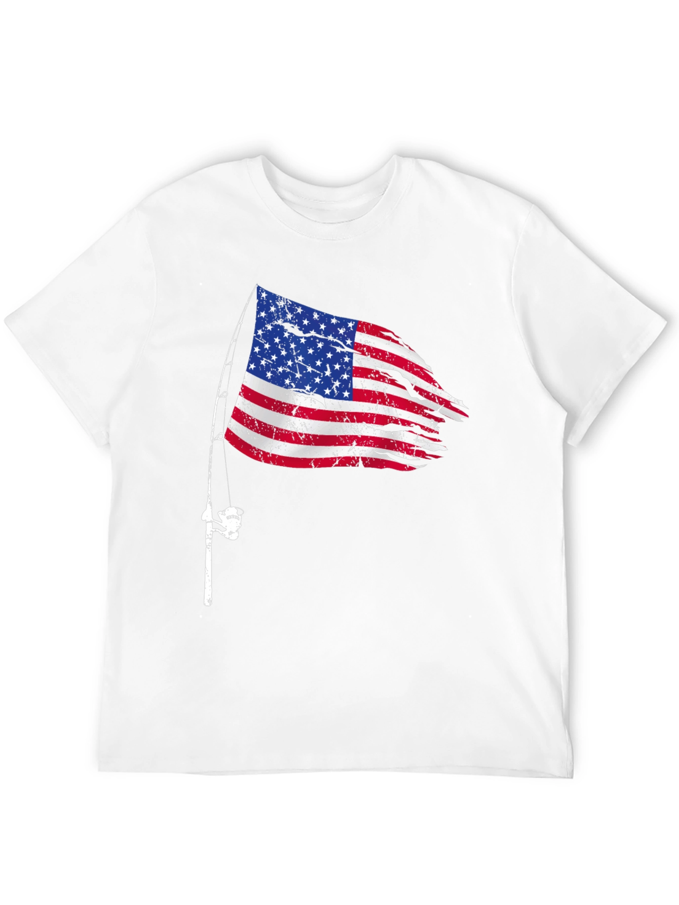 American Flag Fishing Rod T-Shirt