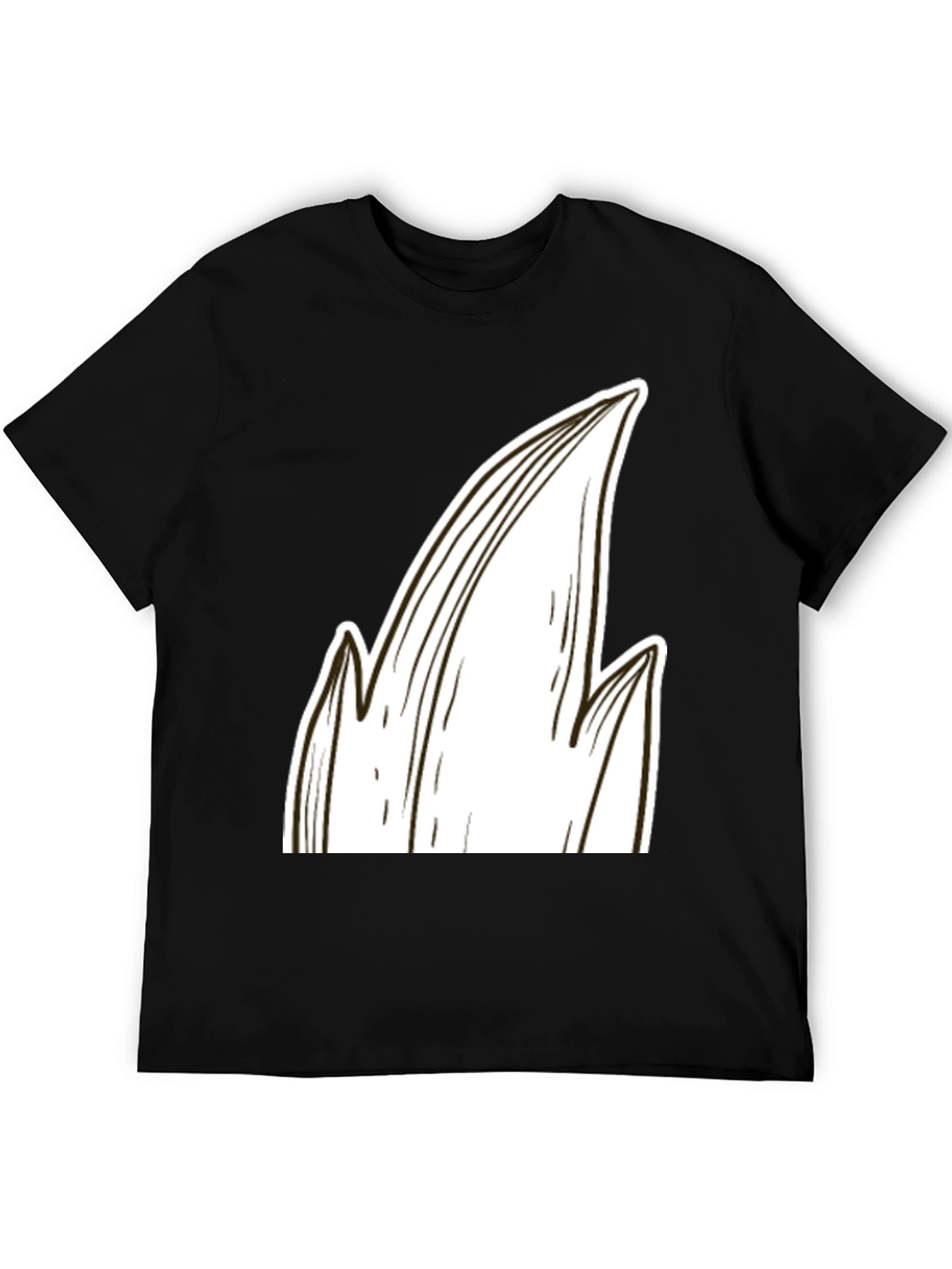 Stylized Black T-Shirt with White Abstract Design